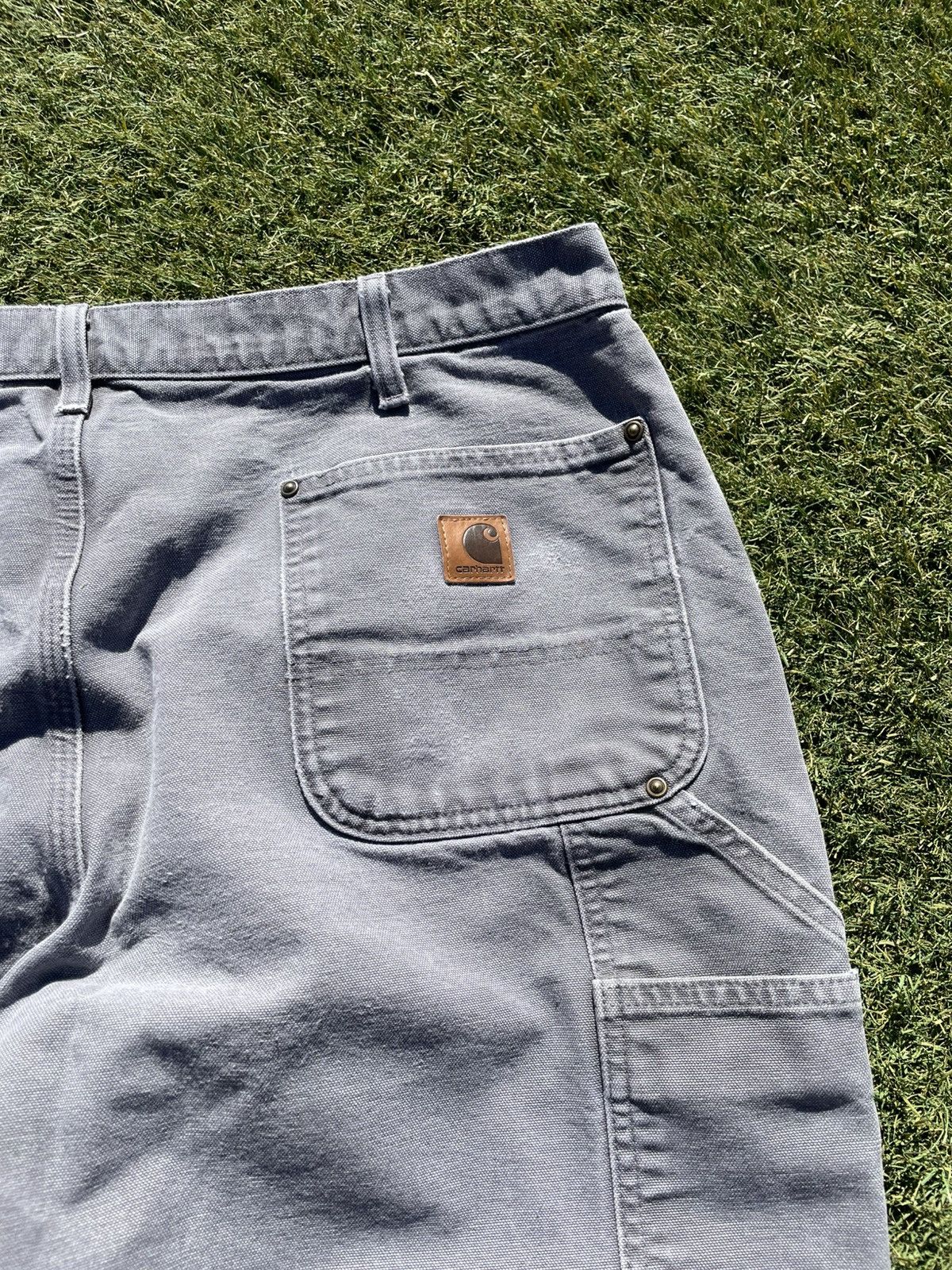 Carhartt Vintage Carhartt Double Knee Work Pants Grey Faded Canvas 37 Size US 37 - 10 Thumbnail