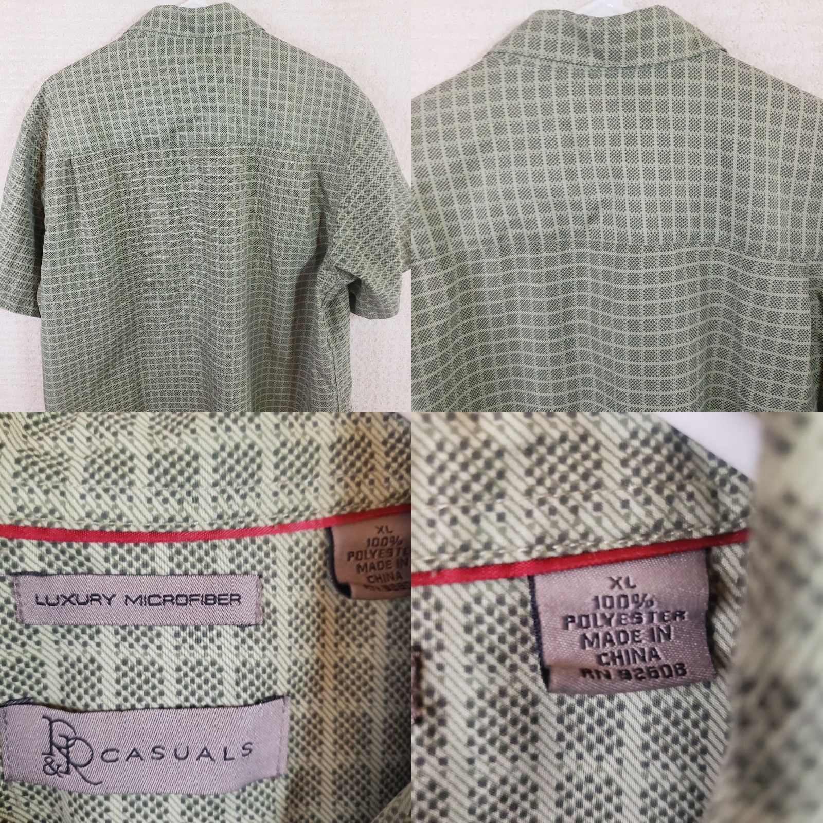 Vintage R & R Casuals Shirt Mens XL Green Geometric Polyester Button Short Sleeve Casual Size US XL / EU 56 / 4 - 8 Thumbnail