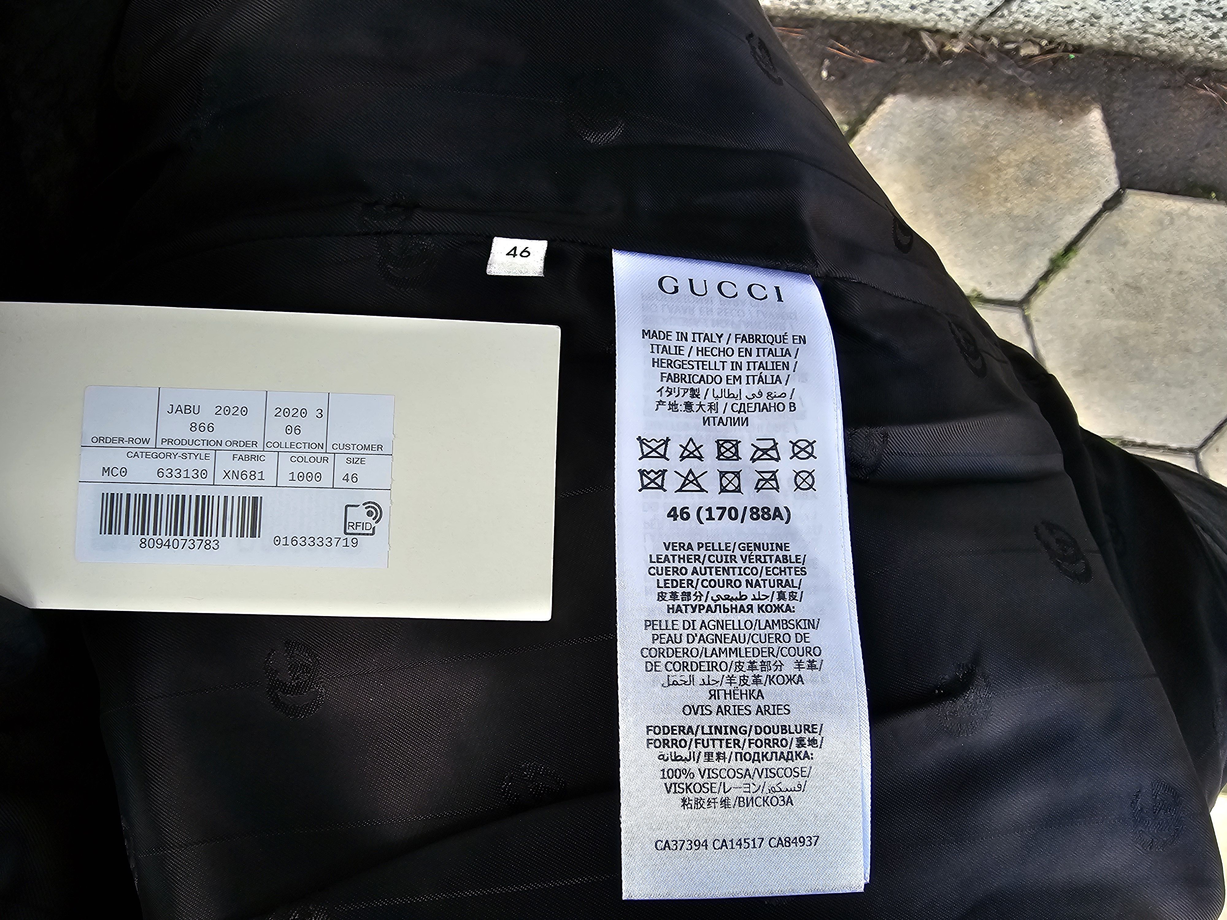 Gucci $3450 GUCCI Black Horsebit Lambskin Leather Men's Jacket Size US S / EU 44-46 / 1 - 16 Thumbnail