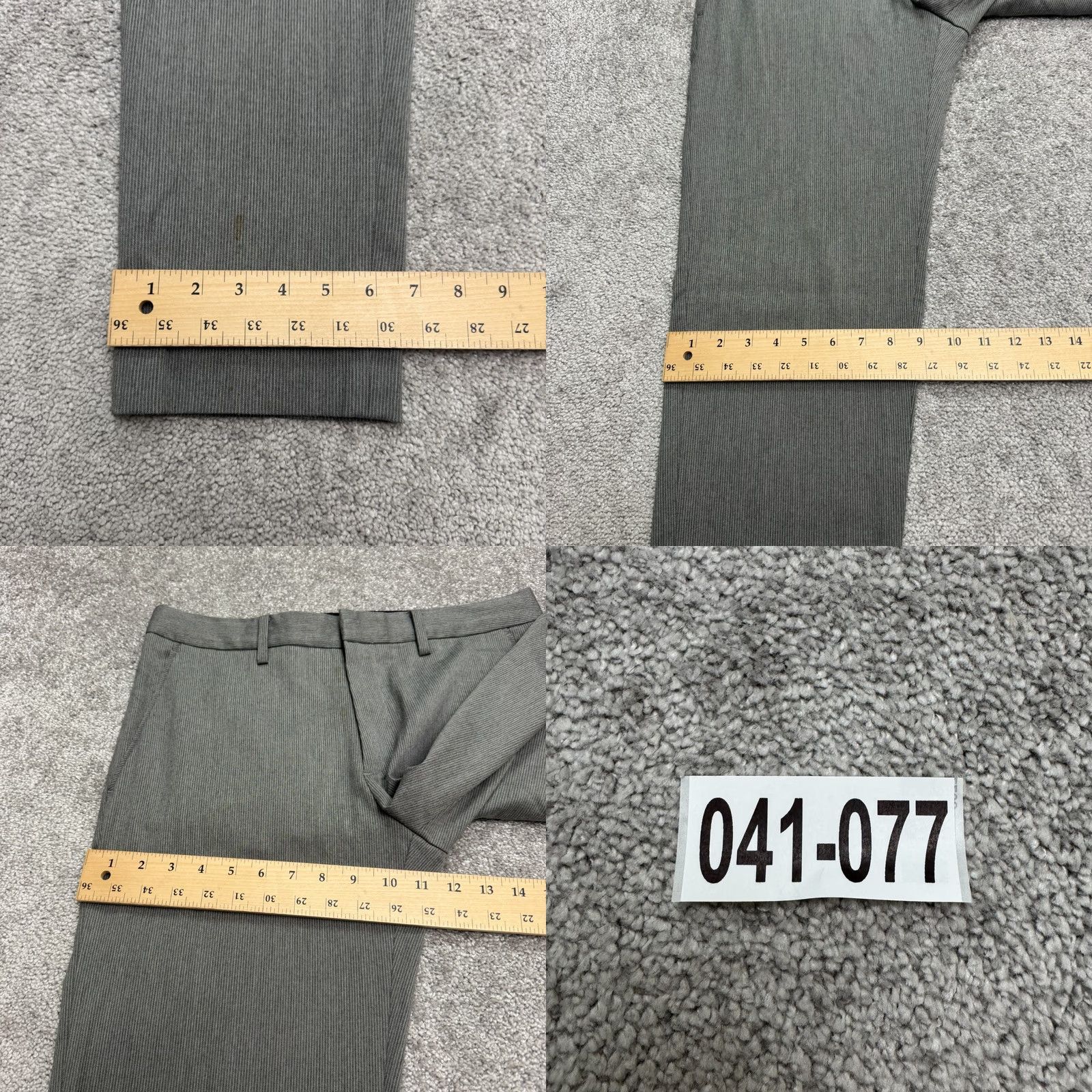 Armani Exchange A/X Armani Exchange Dress Pants Mens 31R Gray Pinstriped Straight Flat Front Size US 31 - 10 Thumbnail