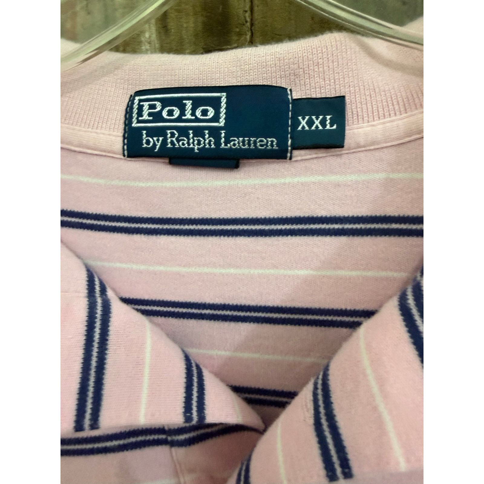 Ralph Lauren Ralph Lauren Polo Mens Sz XXL Pink Navy Stripe Smooth Cotton Size US XXL / EU 58 / 5 - 3 Thumbnail