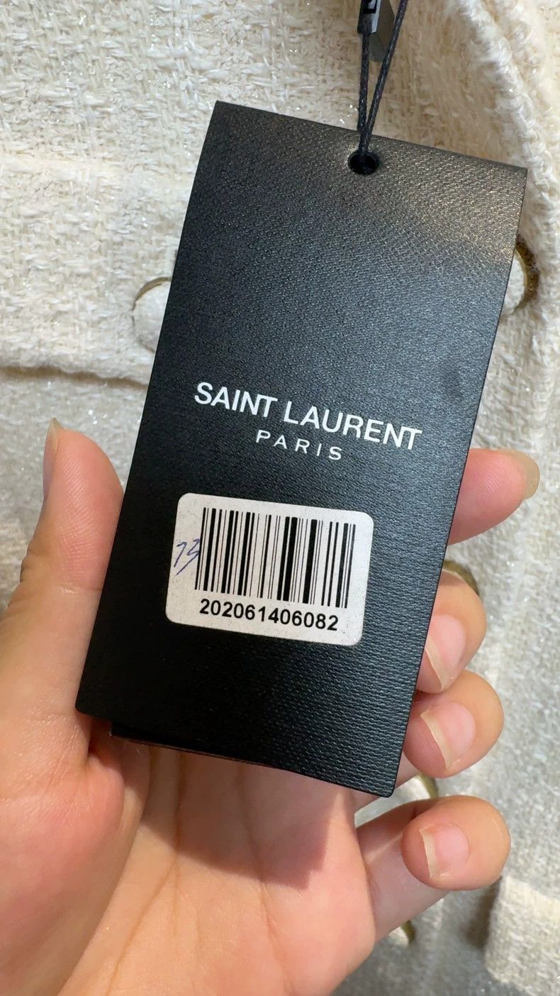 Saint Laurent Paris Saint Laurent Paris White four-pocket jacket Size XS / US 0-2 / IT 36-38 - 9 Thumbnail