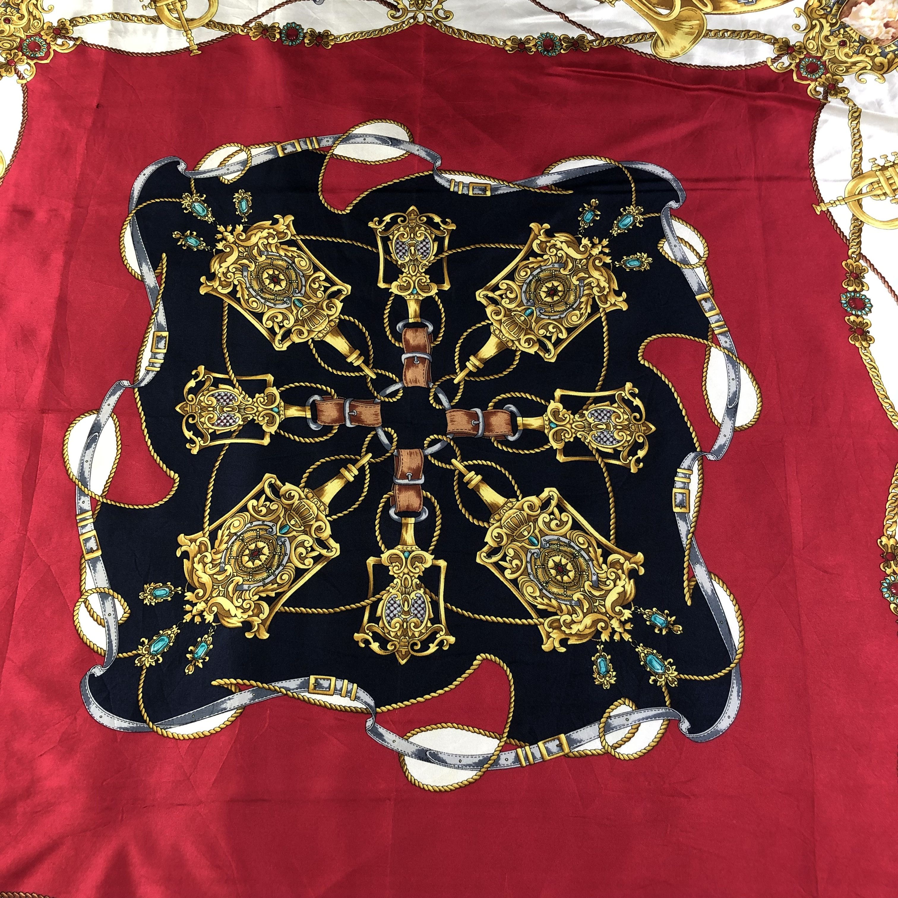 Japanese Brand Luxury Design Silk Scarf M542 Size ONE SIZE - 3 Thumbnail