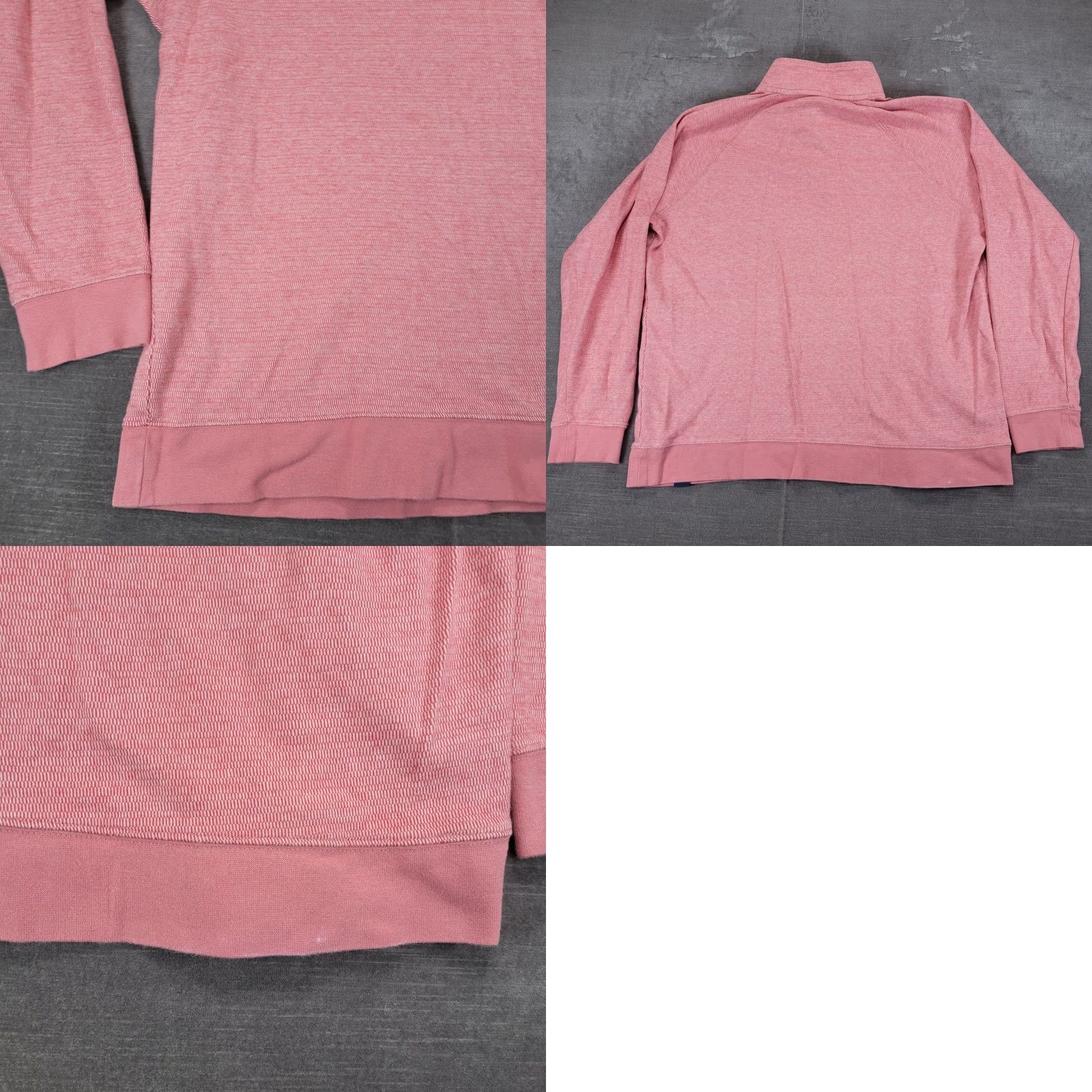 Vintage Margaritaville Mens XL Pullover Sweatshirt Mock Neck 3 Button Pink Striped Island Reserve, Beach Vibes, Cotton Blend Size US XL / EU 56 / 4 - 8 Thumbnail