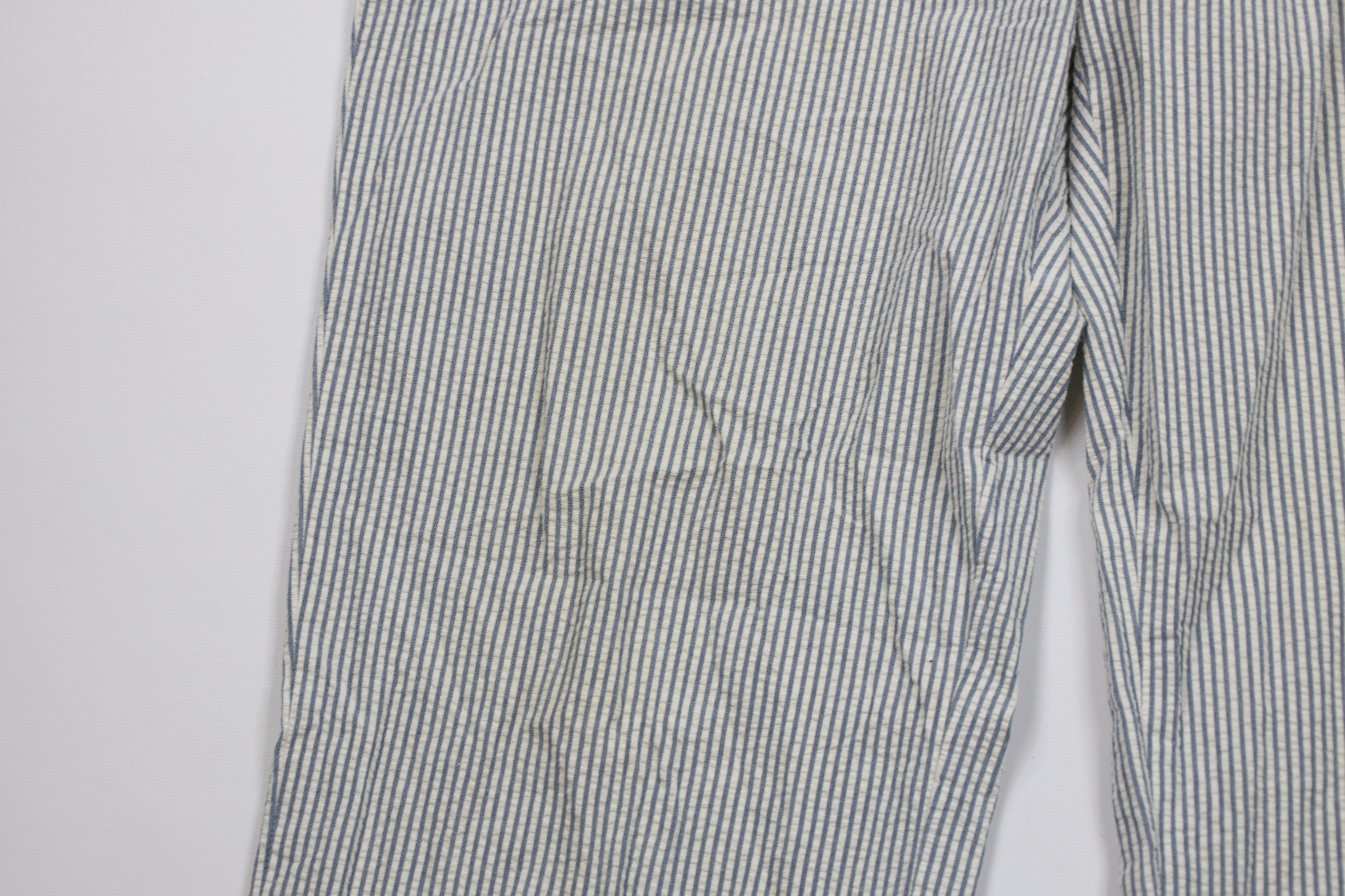 J.Crew × Vintage Vintage 90s J Crew Seersucker Wide Leg Chino Pants Size US 38 / EU 54 - 6 Thumbnail