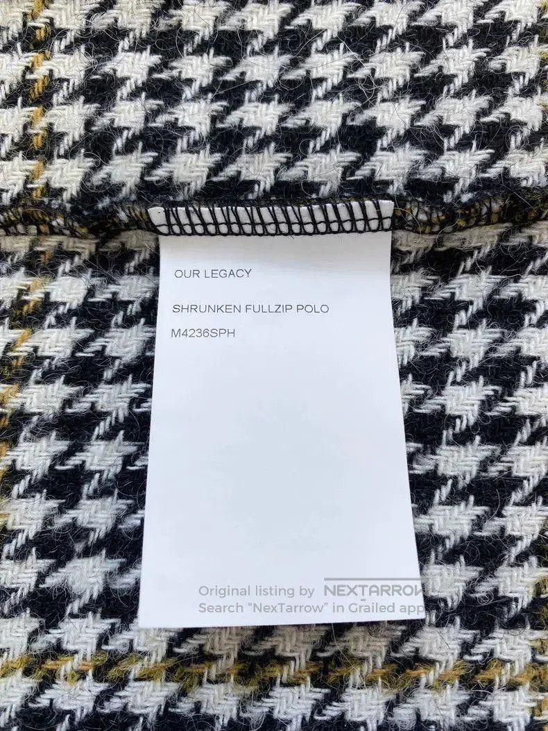 Our Legacy Houndstooth Wool Jacket with Zip Detail . Size US XL / EU 56 / 4 - 7 Thumbnail