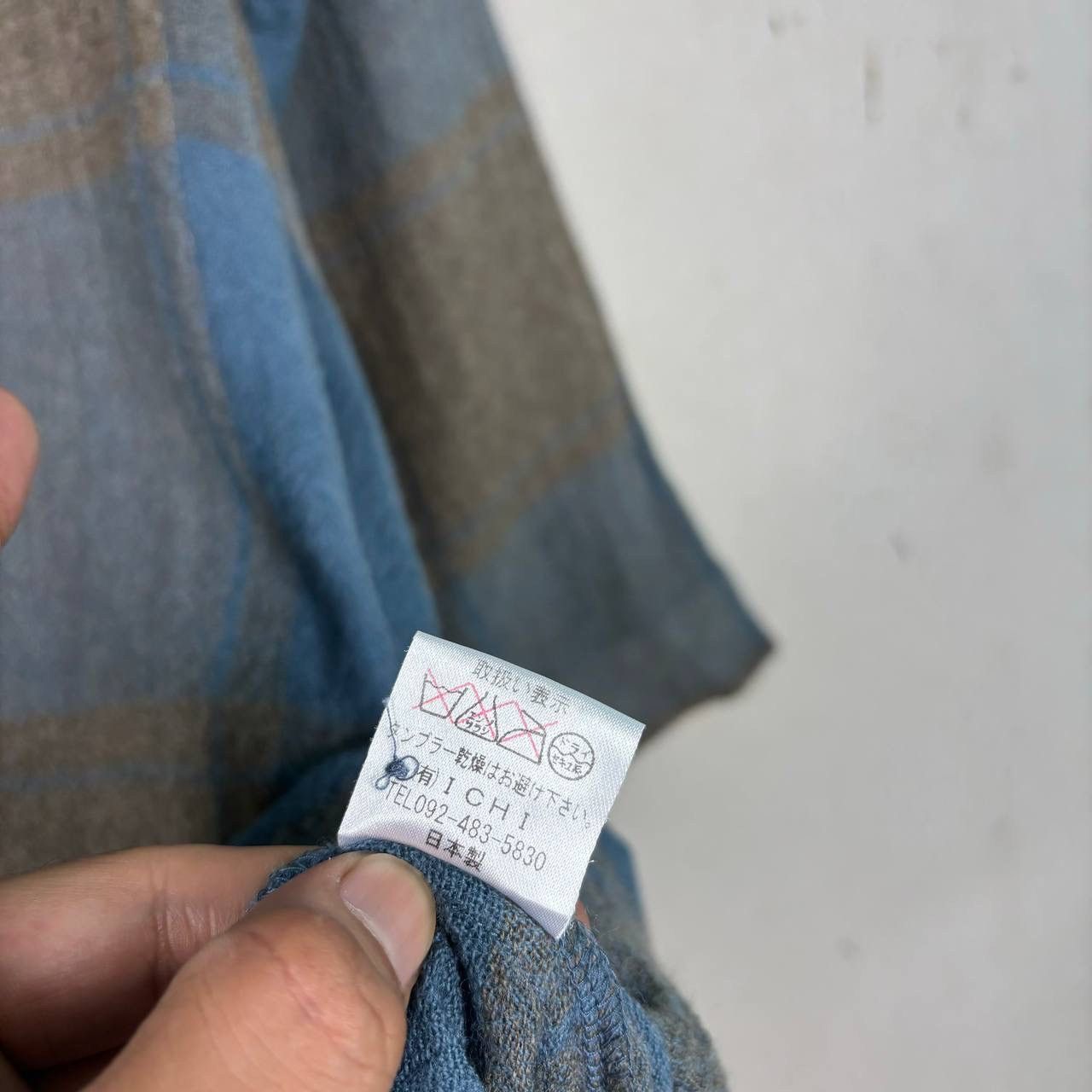 Japanese Brand Ichi Japan Wool Check Tunic Dress Lagenlook Mori Grey OS Size S / US 4 / IT 40 - 10 Thumbnail