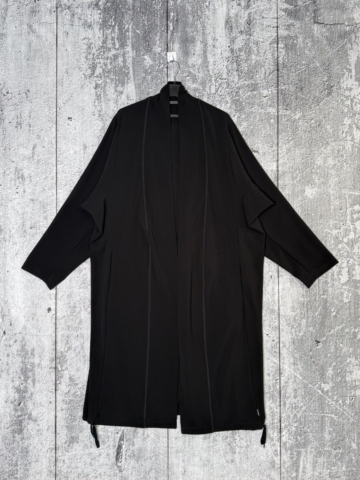 OSKA OSKA Black Lagenlook Duster Robe Open Front Cardigan Coat Size L / US 10 / IT 46 - 10 Thumbnail