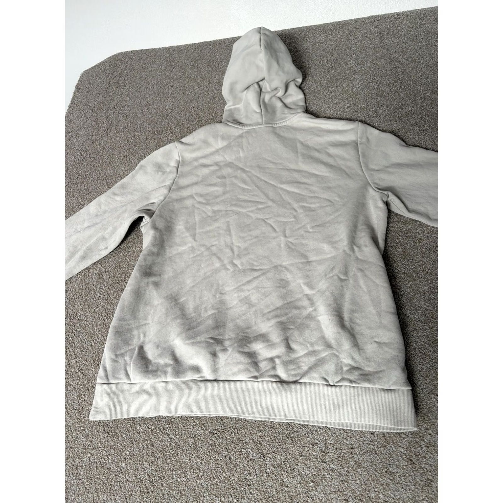 Adidas Adidas Hoodie Mens XL Beige Pullover Fleece Big Logo Graphic Sweatshirt Athletic Size US XL / EU 56 / 4 - 7 Thumbnail