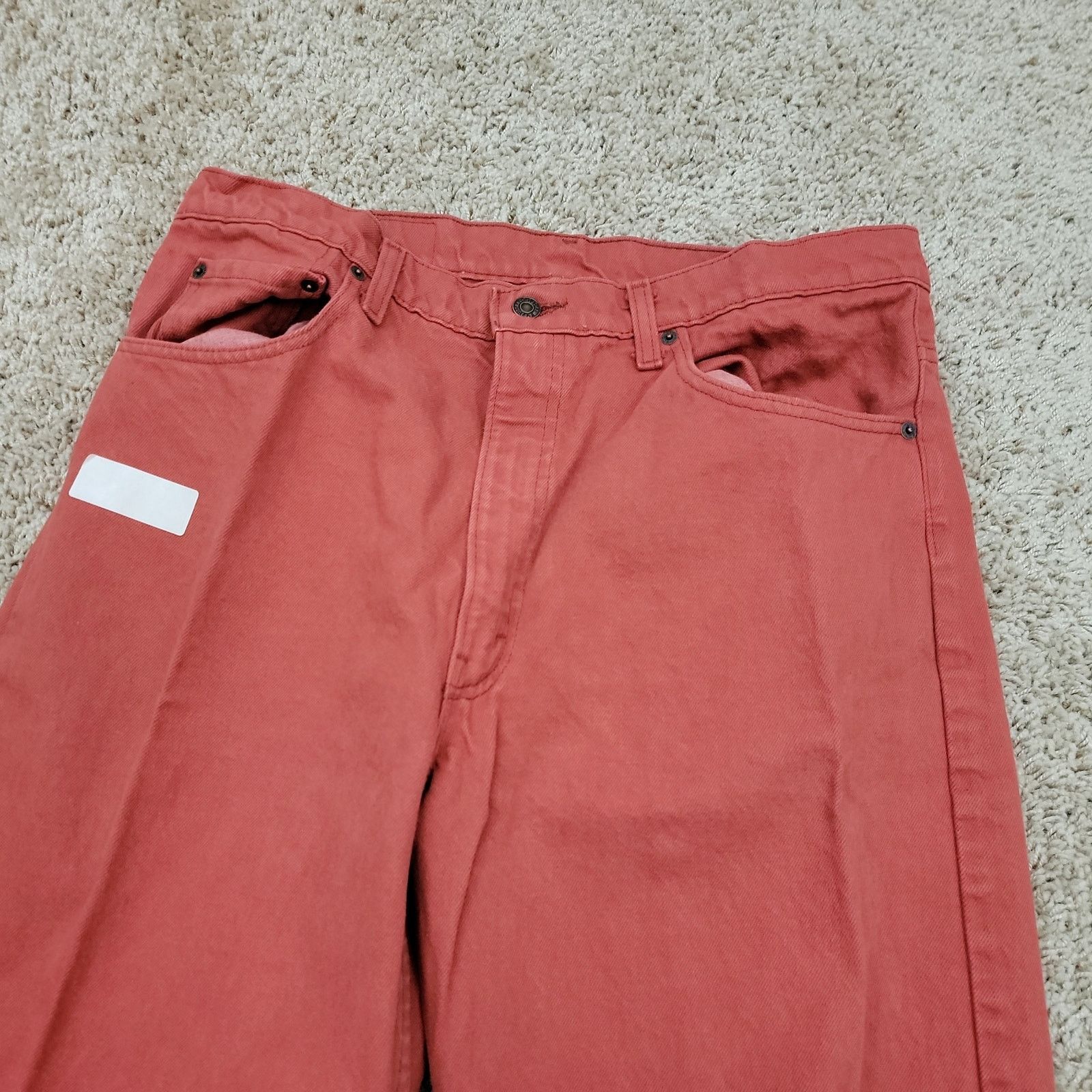 Levi's Deadstock NOS Vintage 90’s Levis 550 Jeans Red Denim 38x34 Size US 38 / EU 54 - 5 Thumbnail