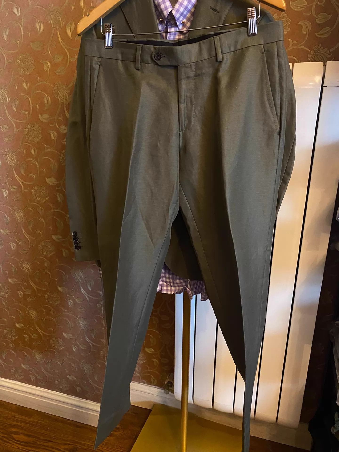 Luigi Bianchi LBM Handmade Linen Two-Piece Suit Avocado Green Size 48R - 4 Thumbnail