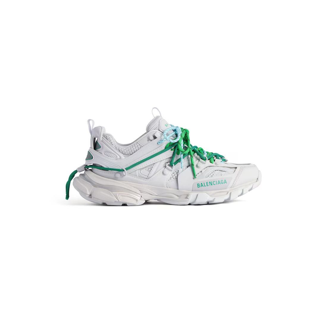 BALENCIAGA Track Trail Laces $1250 Men's White/Green Sneaker