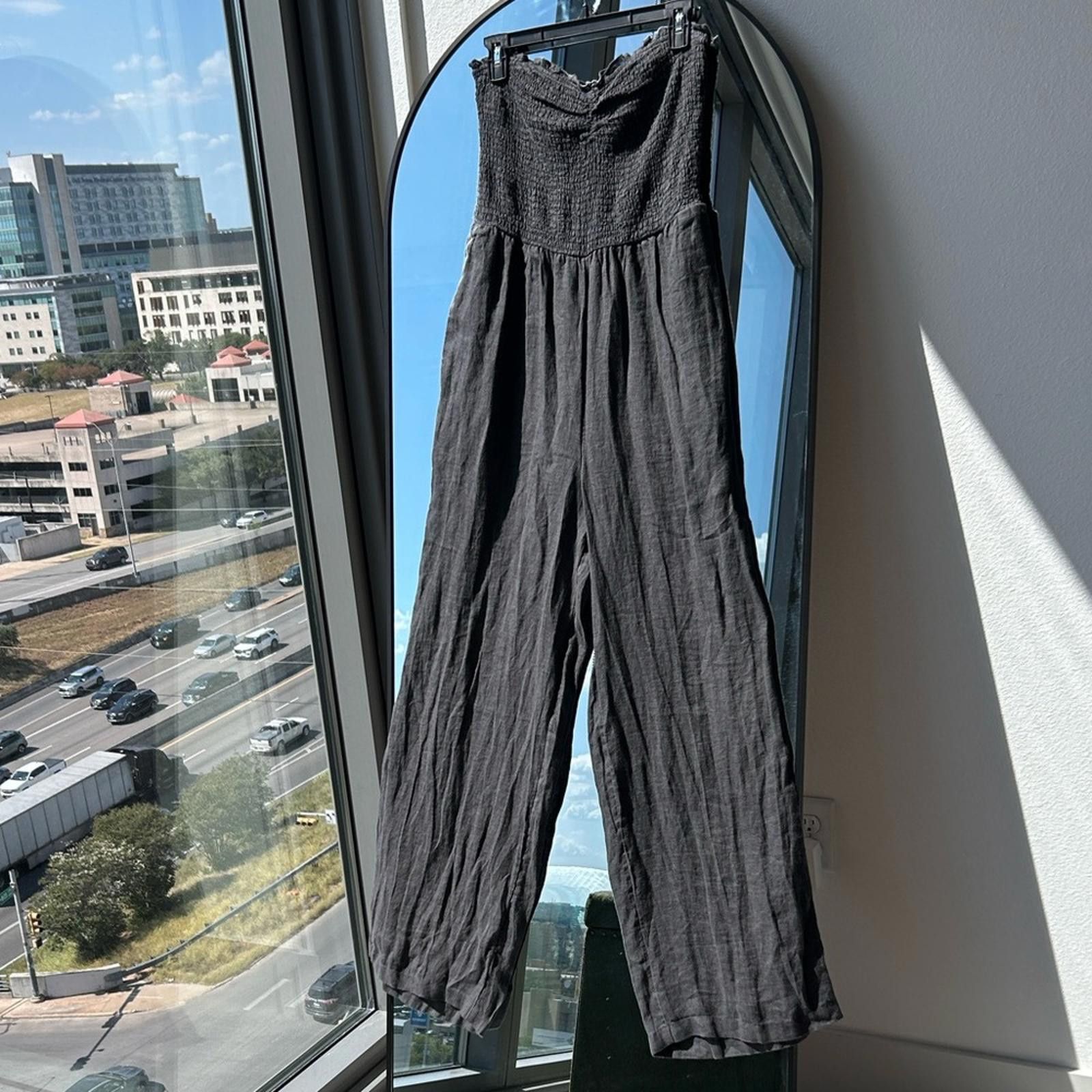 Faherty Faherty Charcoal Wide Leg Jumpsuit Size 28" / US 6 / IT 42 - 3 Thumbnail