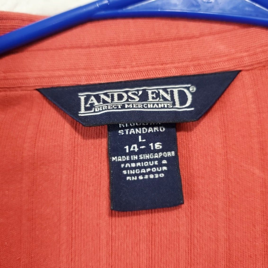 Lands' End Lands' End Cardigan Sweater Women Ribbed Button V-Neck Long Sleeve Coral Pink Size L 14-16 Regular" Size L / US 10 / IT 46 - 4 Thumbnail