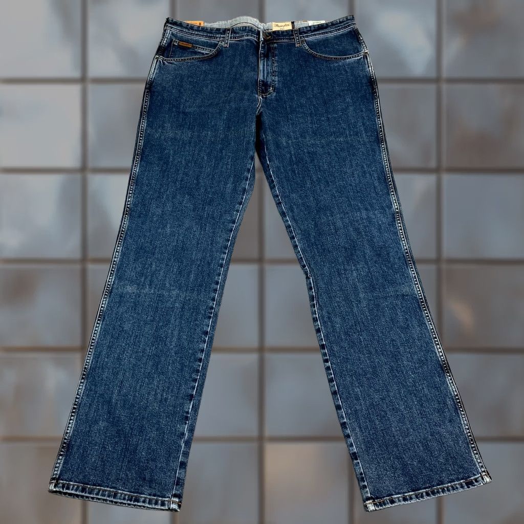 Wrangler VINTAGE Wrangler Arizona Stretch Jeans Straight 40 34 Dark Blue Denim Zip Fly 5-Pocket Mens Jeans Womens? Size US 40 / EU 56 - 1 Thumbnail