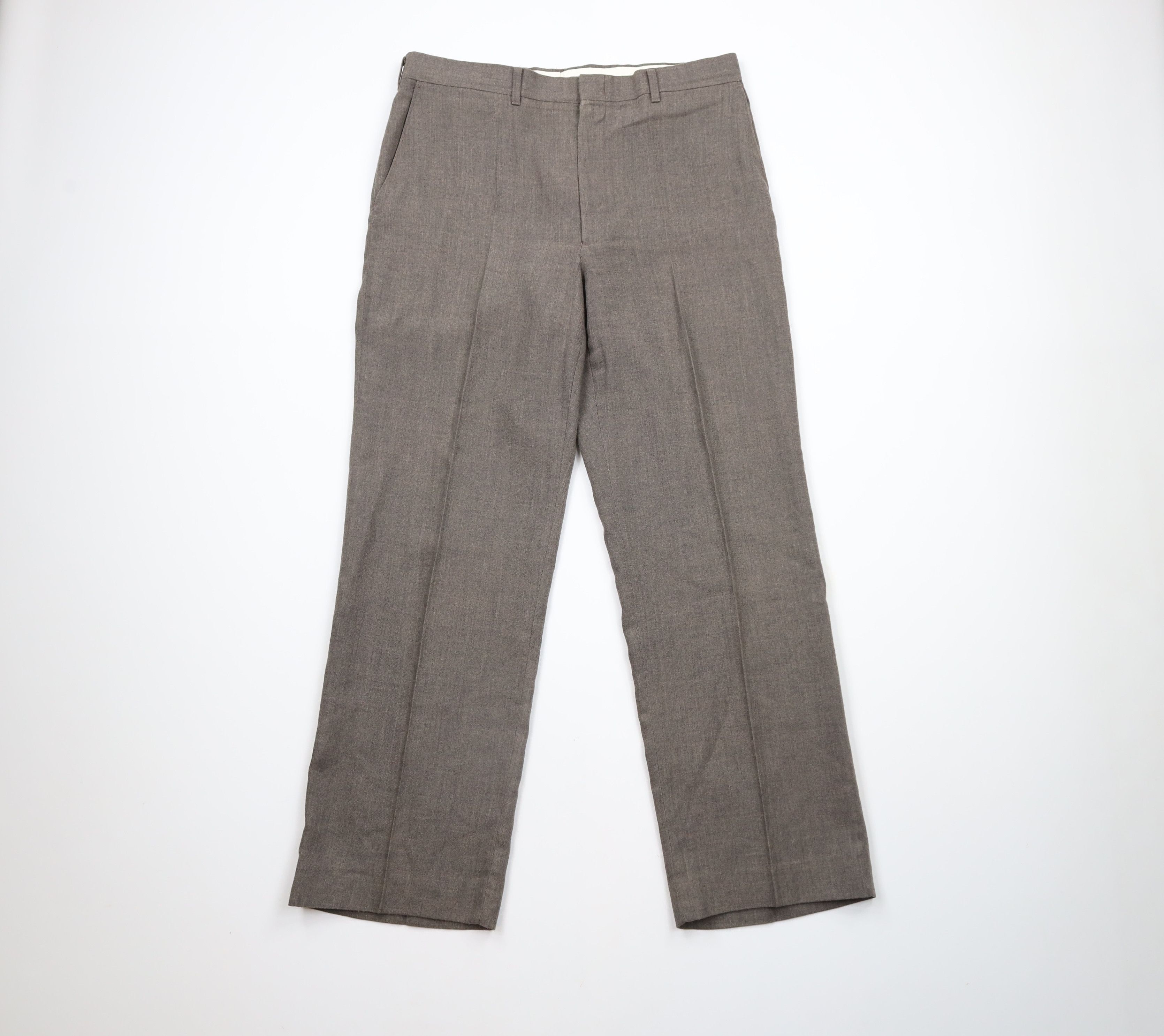 Vintage Vintage 70s Streetwear Front Wide Leg Chino Pants Brown Size US 34 / EU 50 - 1 Thumbnail
