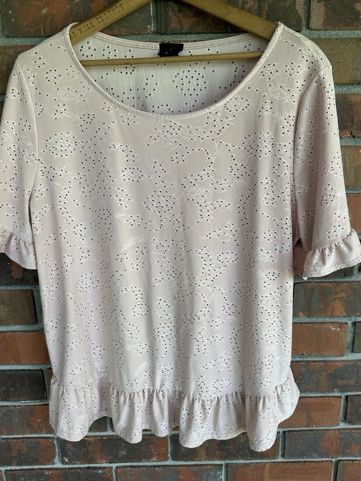Designer W5 Blouse XL Pink Extra Large Comfy Textured Size XL / US 12-14 / IT 48-50 - 1 Thumbnail