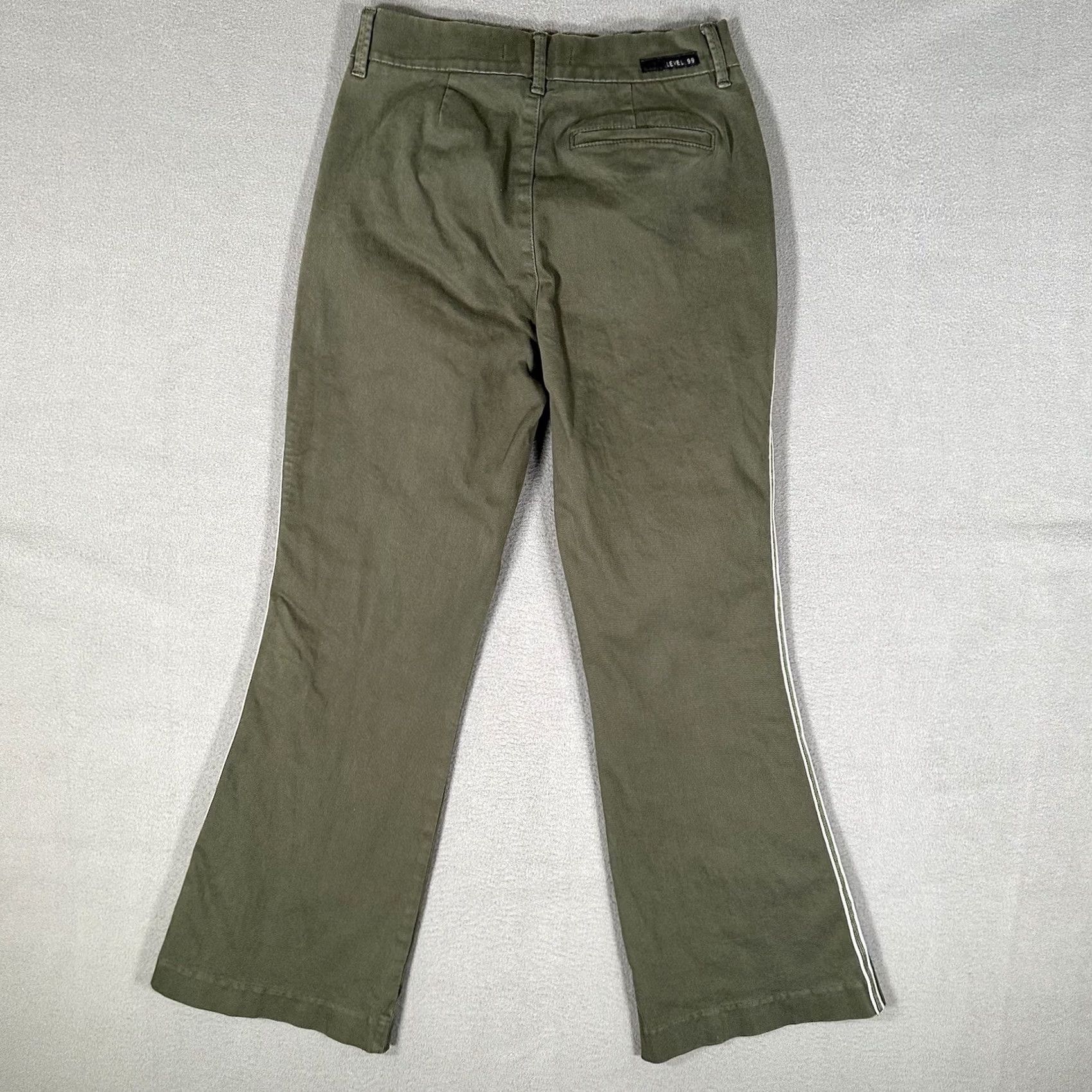 Anthropologie Anthropologie Level 99 Pants Women's 25 Olive Green Bootcut Stripe Hook and Eye Size 42" / US 20 - 2 Thumbnail