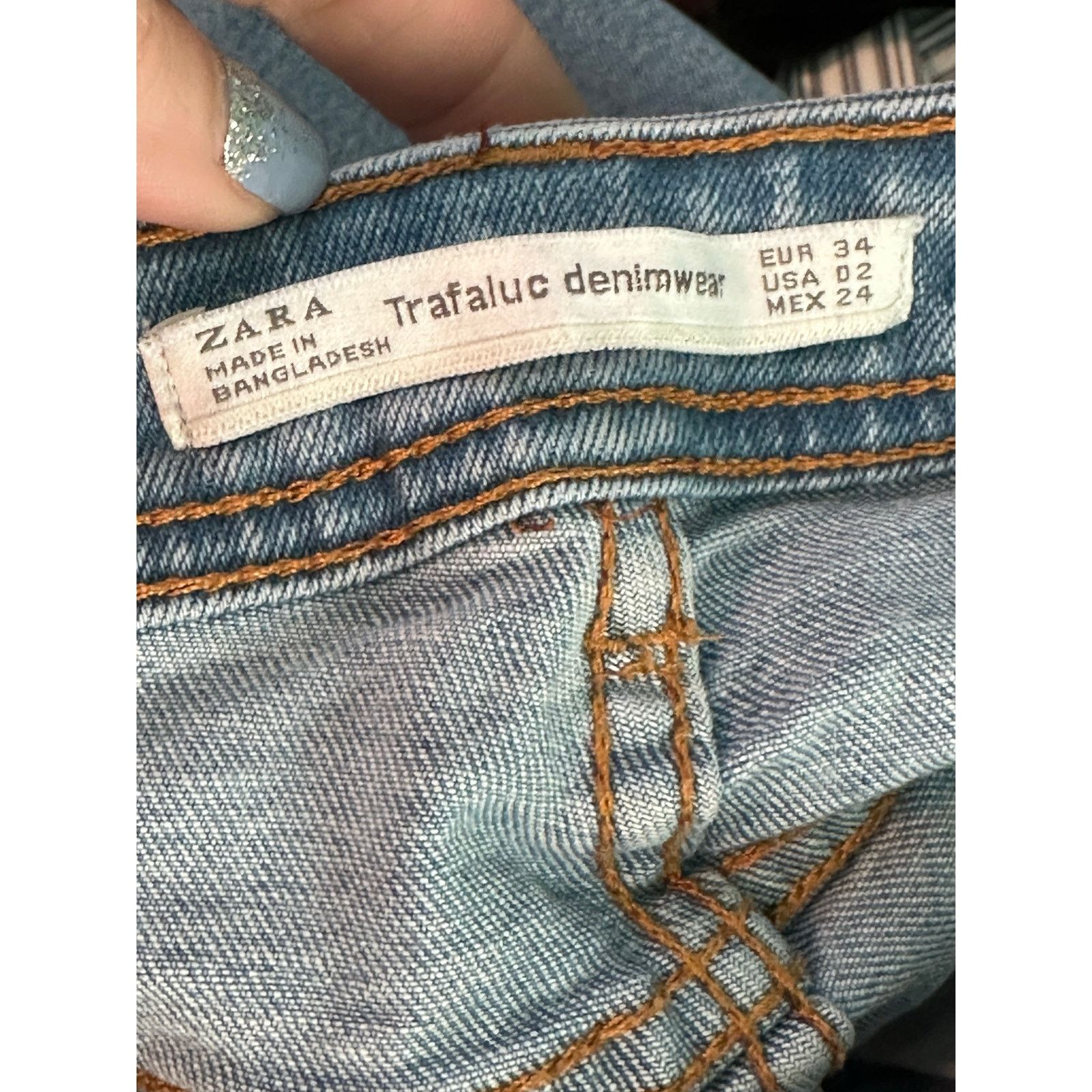Zara Zara Blue Frayed Hem Jeans size 2 Size 26" / US 2 / IT 38 - 4 Thumbnail