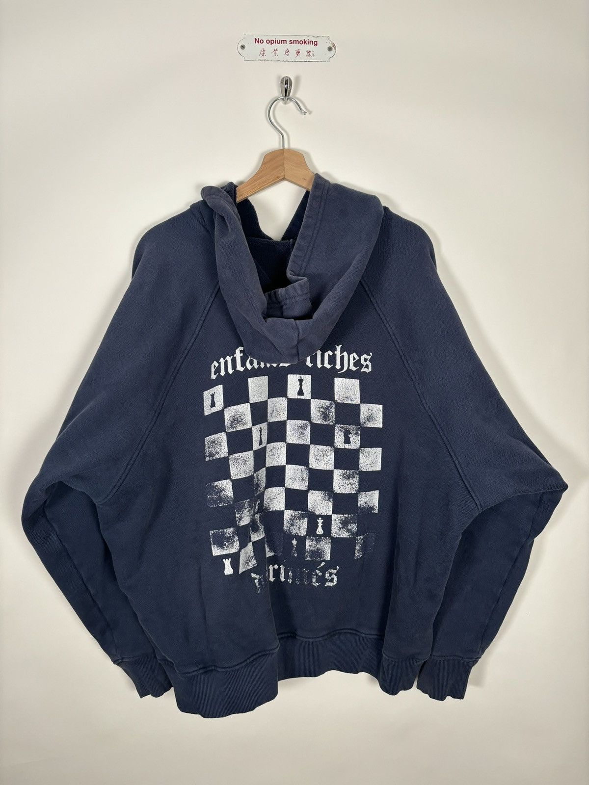 Enfants Riches Deprimes 🚭ERD GRAIL🚭ICONIC LOGO NAVY BLUE “CHECKERBOARD HOODIE” Size US L / EU 52-54 / 3 - 3 Thumbnail