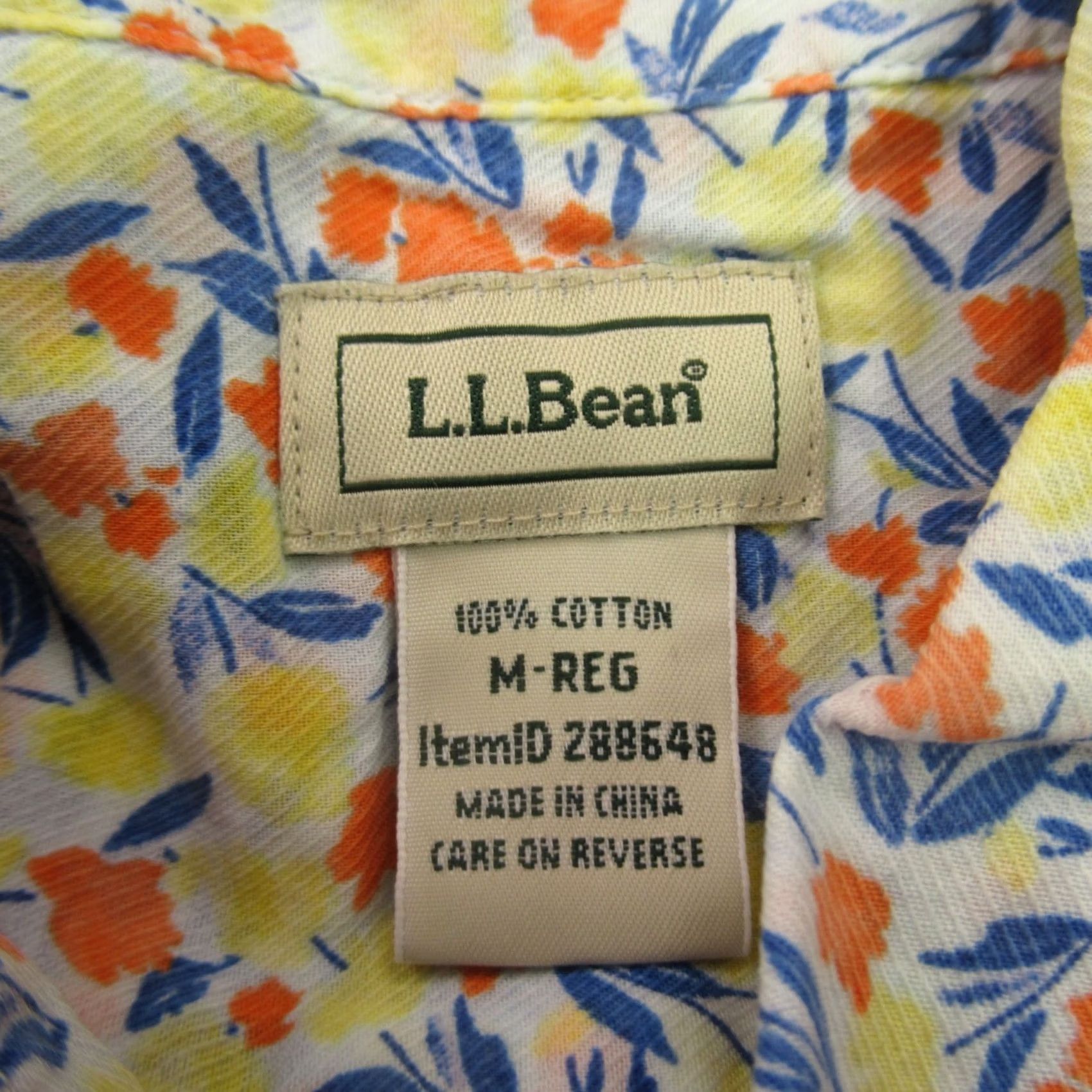 Vintage LL Bean Shirt Womens Medium Short Sleeve Lightweight Top Button Front Floral Size M / US 6-8 / IT 42-44 - 4 Thumbnail