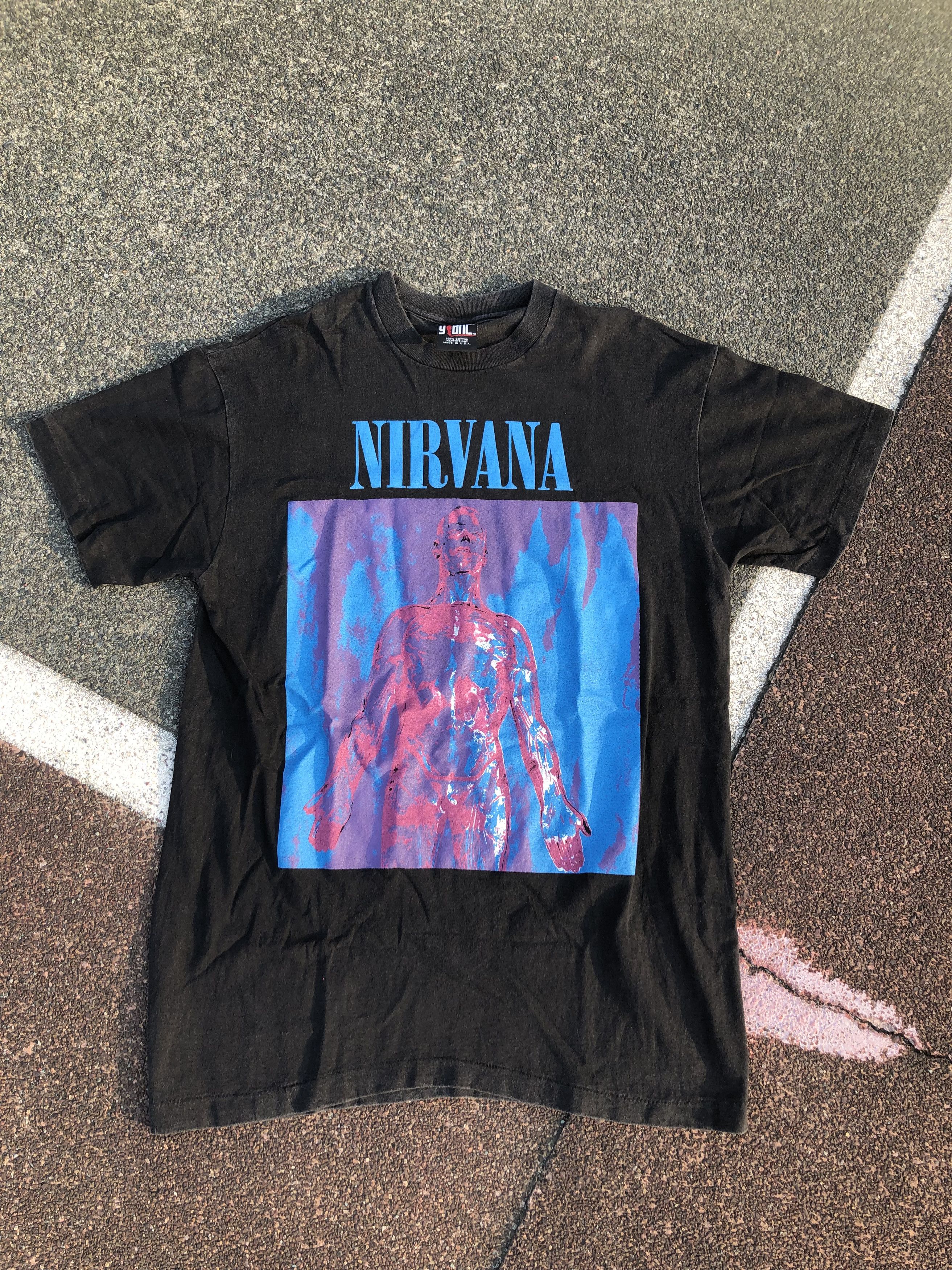 image of Band Tees x Nirvana Sliver Tees in Black, Men's (Size Large)