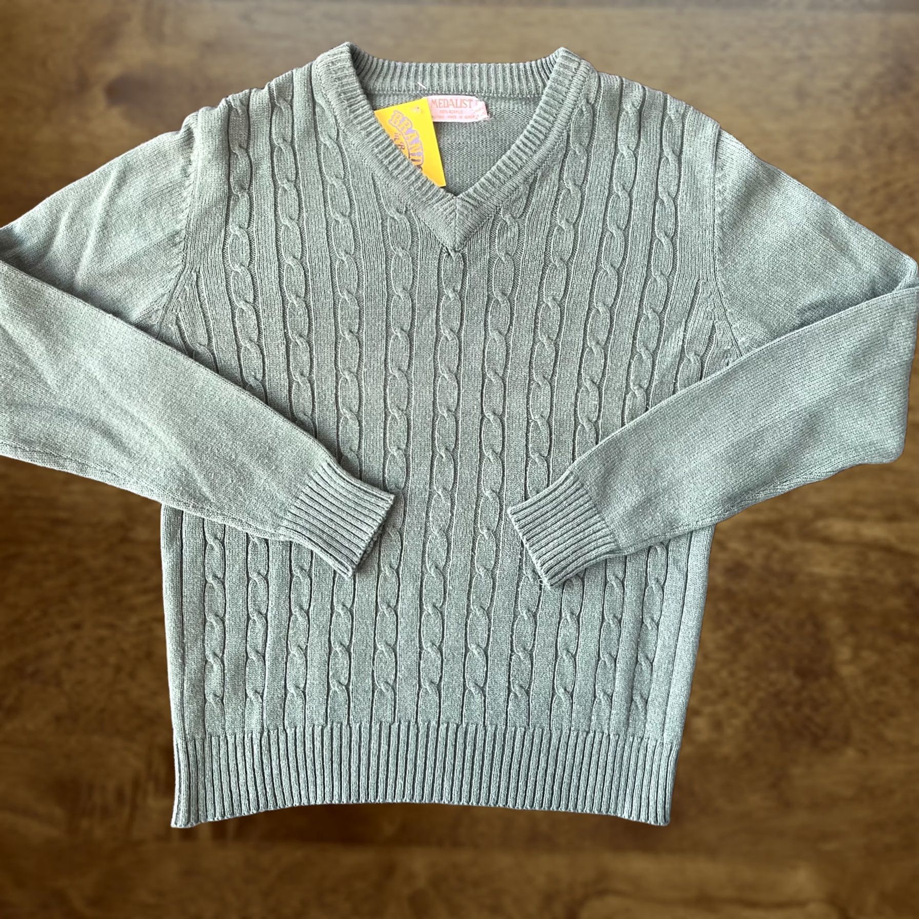 Vintage VINTAGE Medalist Sweater Mens M Green Cable-Knit Acrylic Pullover Korea 90s Mens Size US M / EU 48-50 / 2 - 1 Thumbnail
