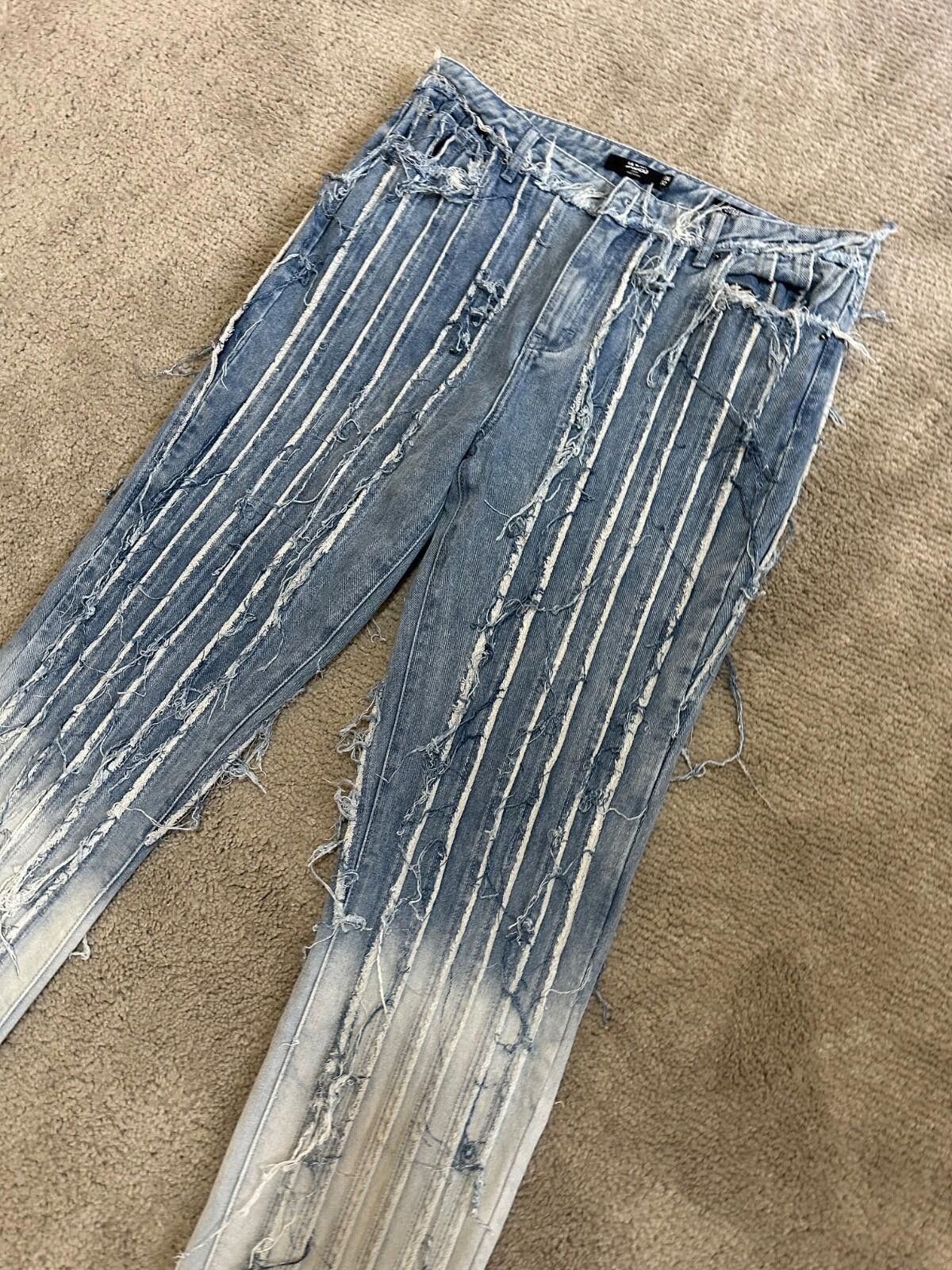 Jaded London Jaded London Heavily Distressed Acid Wash Jeans Sz 36/32 Size US 36 / EU 52 - 4 Thumbnail