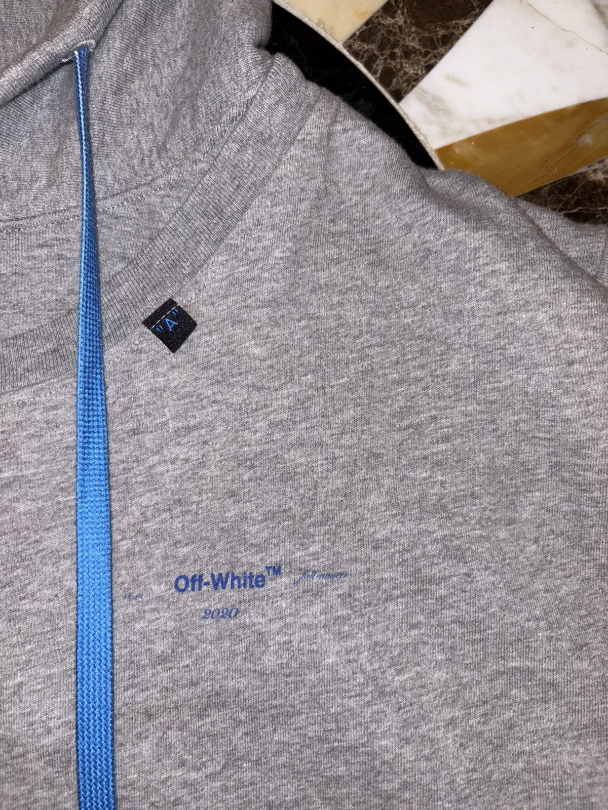 Off-White Off-White Oversized Double Sleeve Hooded Sweatshirt 'Grey' Size US S / EU 44-46 / 1 - 8 Thumbnail