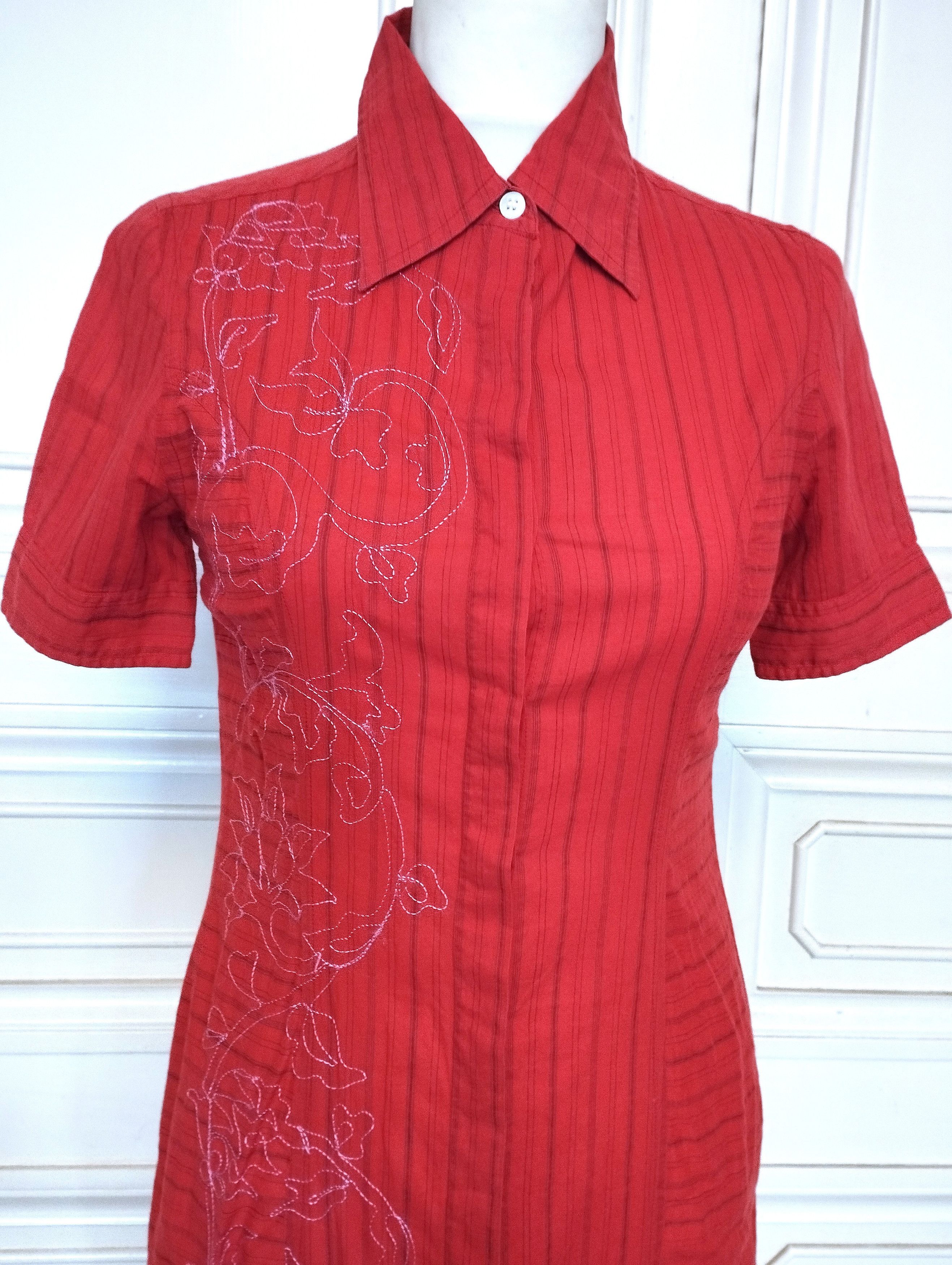 Antik Batik Antik Batik Robe Chemise Cotonnade Brodée T S Size S / US 4 / IT 40 - 4 Thumbnail