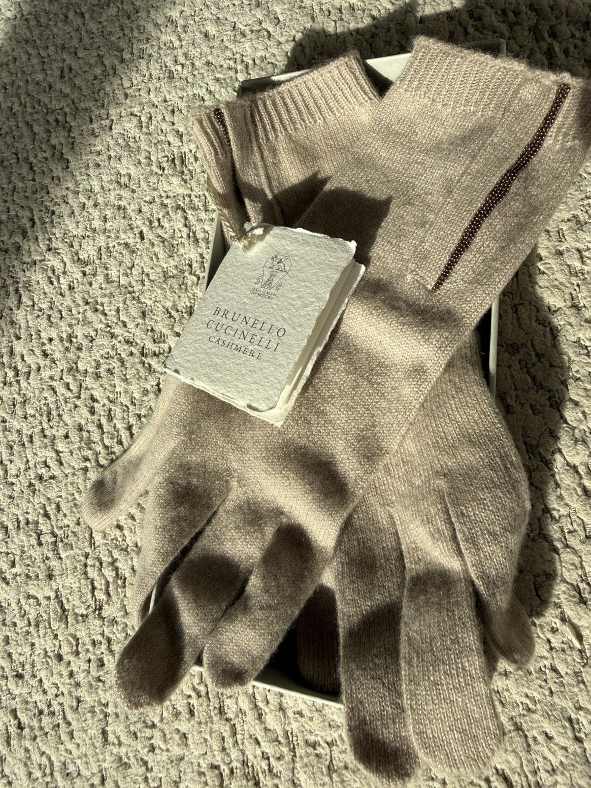 Brunello Cucinelli NWT Brunello Cucinelli Cashmere Glove w/ Monili Detai Size ONE SIZE - 10 Thumbnail