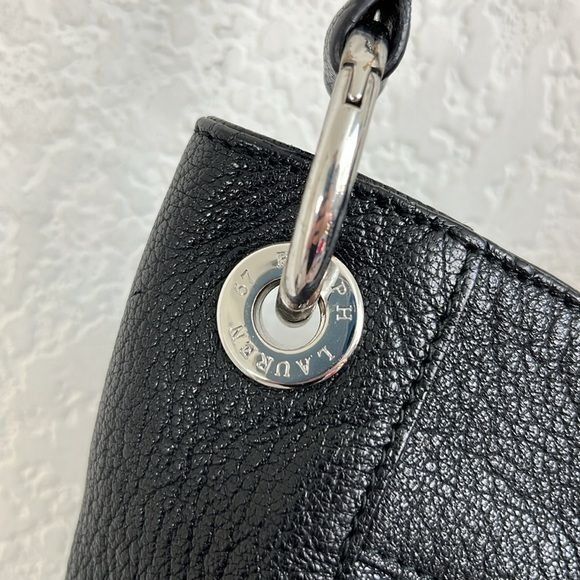 Ralph Lauren Ralph Lauren Collection Proprietor Black Leather Shoulder Ba Size ONE SIZE - 3 Thumbnail
