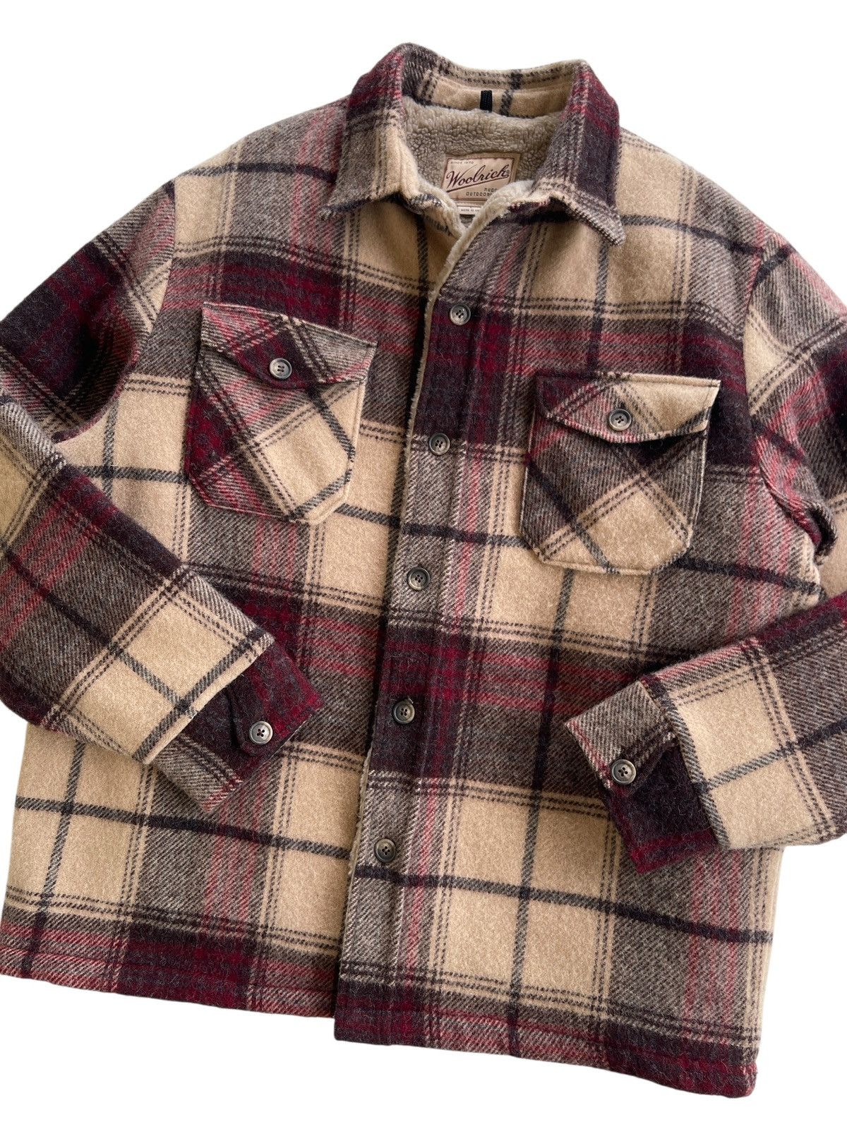 Woolrich Woolen Mills Vintage 1995s Woolrich Wool Plaid Sherpa Jacket Size US L / EU 52-54 / 3 - 5 Thumbnail