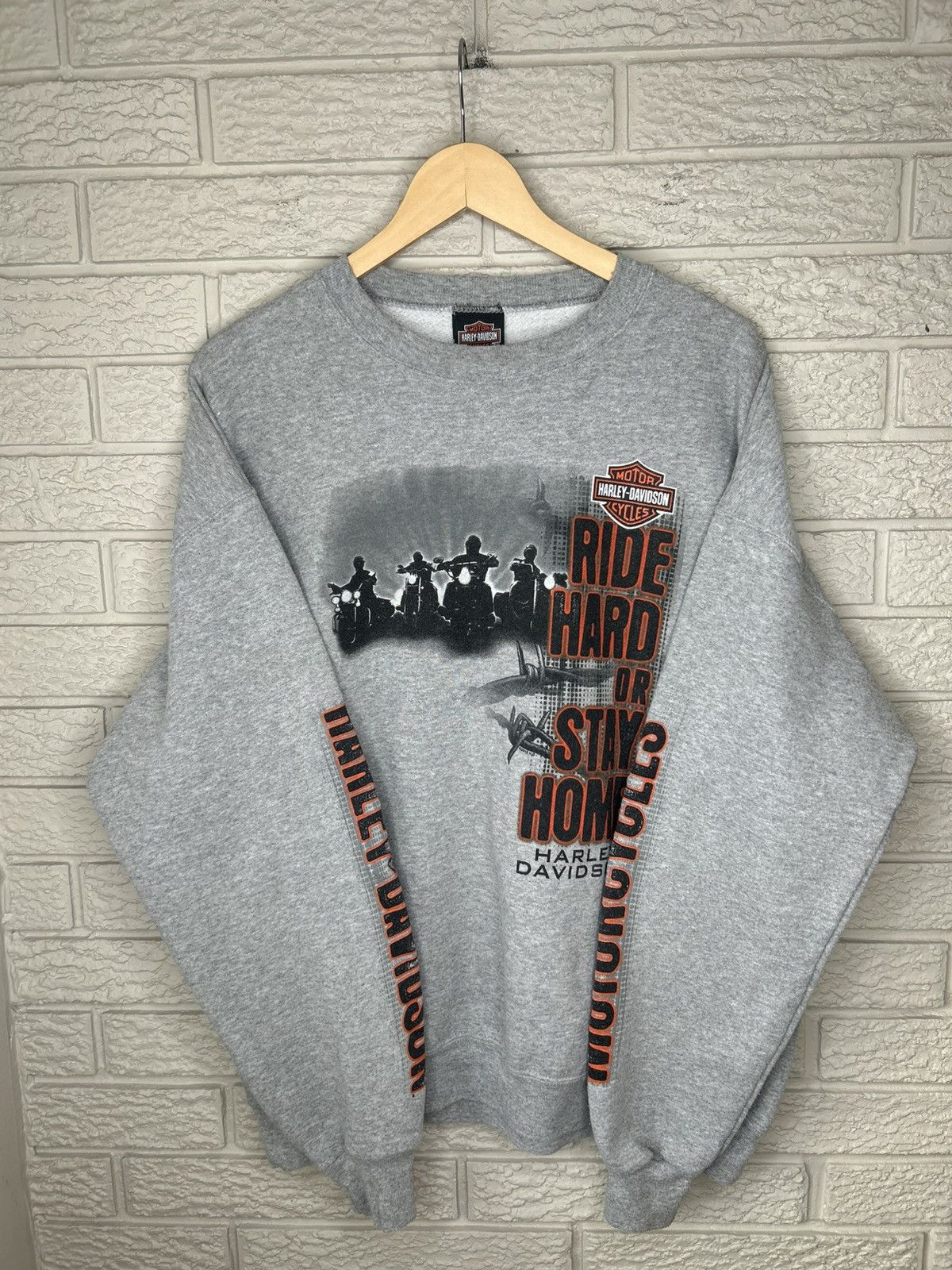 Harley Davidson Vintage Harley Davidson Sleeve Print Crewneck Size US XL / EU 56 / 4 - 1 Thumbnail