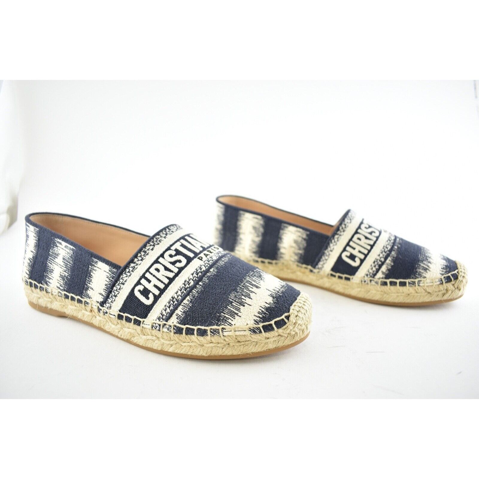 Dior Dior Granville D Stripes Cotton Blue White Logo Size US 7 / IT 37 - 4 Thumbnail