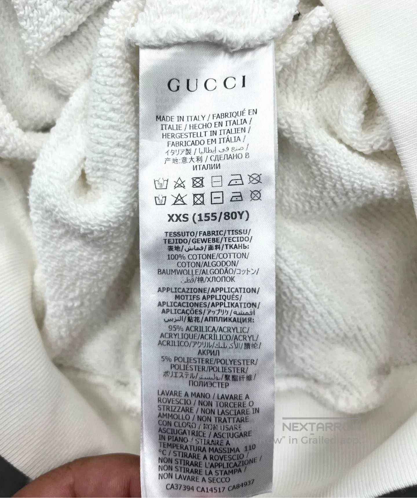 Gucci Gucci Bear Logo Sweatshirt in White. Size XXS / US 00 / IT 34 - 4 Thumbnail