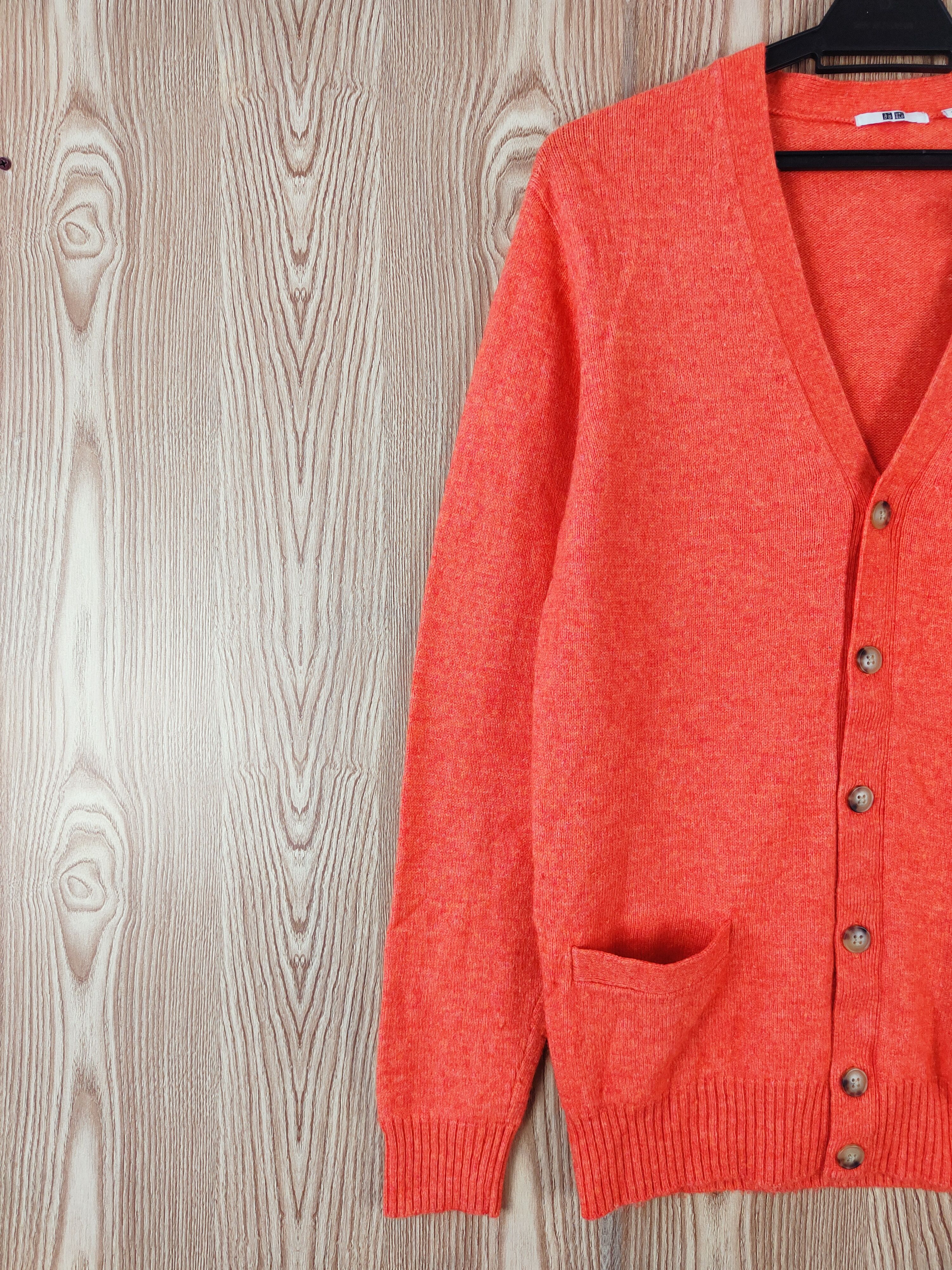 Homespun Knitwear × Japanese Brand Uniqlo Orange Knitwear Cardigan #W430 Size L / US 10 / IT 46 - 3 Thumbnail