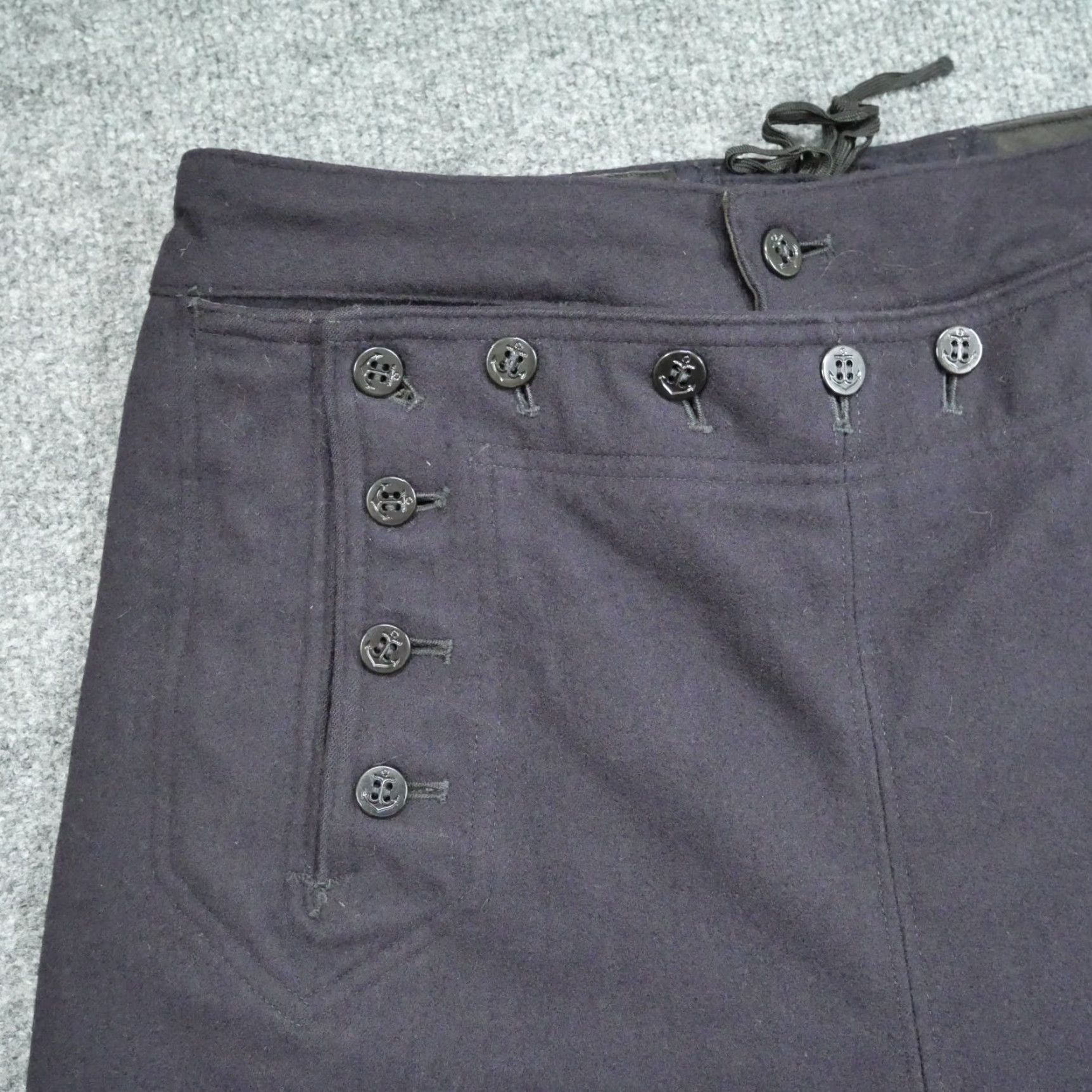Vintage VINTAGE US Navy Pants Mens 31x30 Blue Wool Chino 36XL Regular Inseam 30 in Front Flat Front Casual Pockets Wool Navy United States Men XS? Size US 31 - 3 Thumbnail