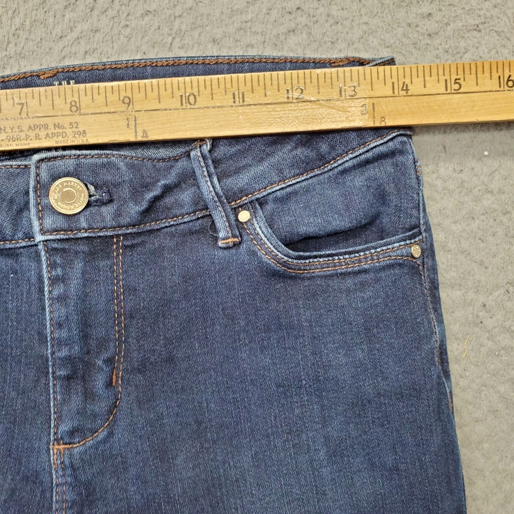 White House Black Market White House Black Market The Skimmer Jeans Womens 0 Blue Denim Stretch Ankle Zip Jeans Size 25" / US 0 / IT 36 - 6 Thumbnail