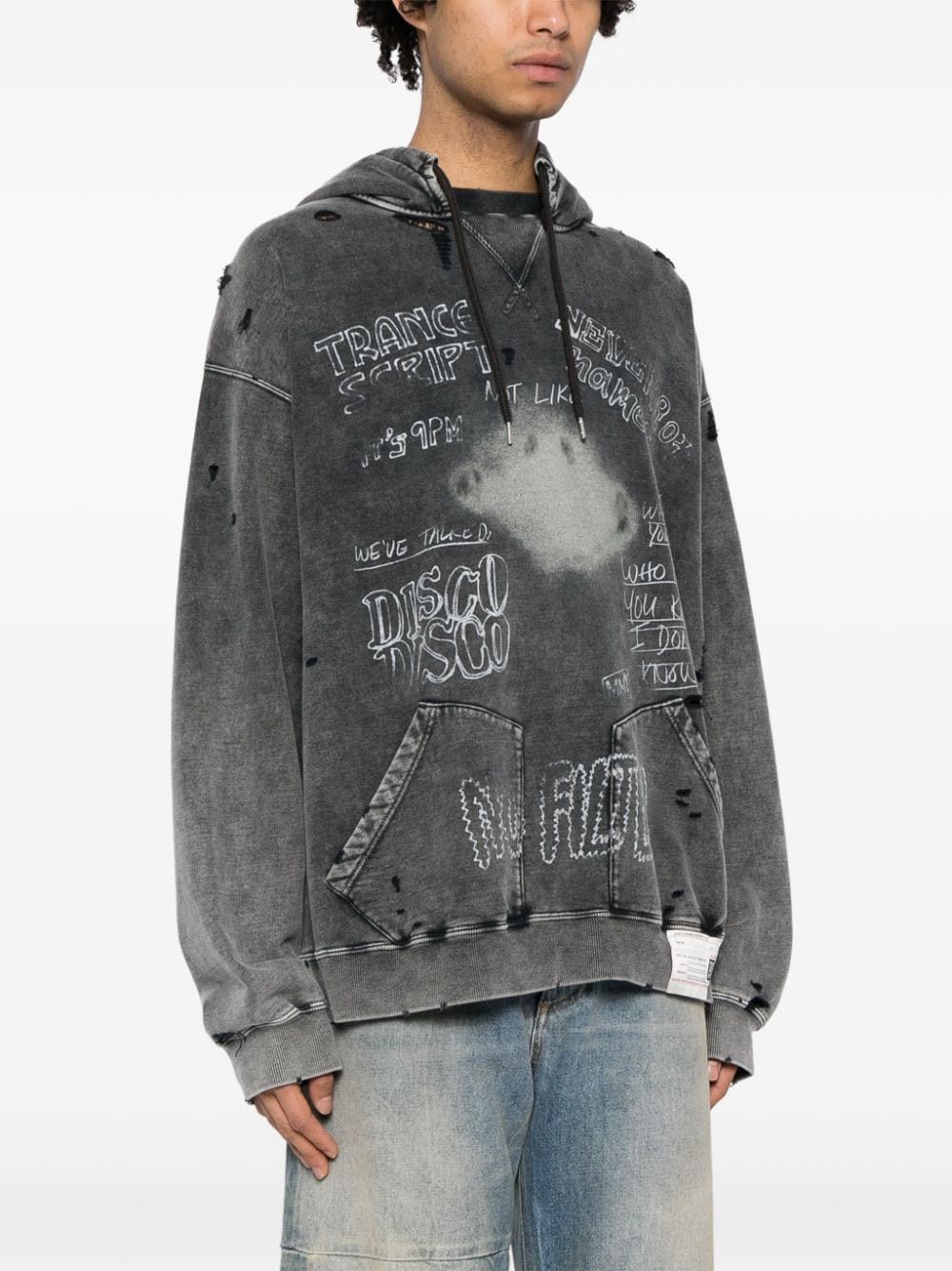 Maison MIHARA YASUHIRO o1mle0924 Bleached Hoodie in Black Size US M / EU 48-50 / 2 - 3 Thumbnail