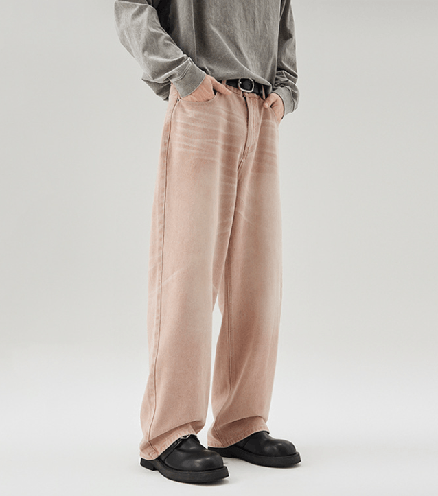 Japanese Brand × Jean Men's washed vintage straight loose wide-leg jeans Size US 32 / EU 48 - 2 Thumbnail