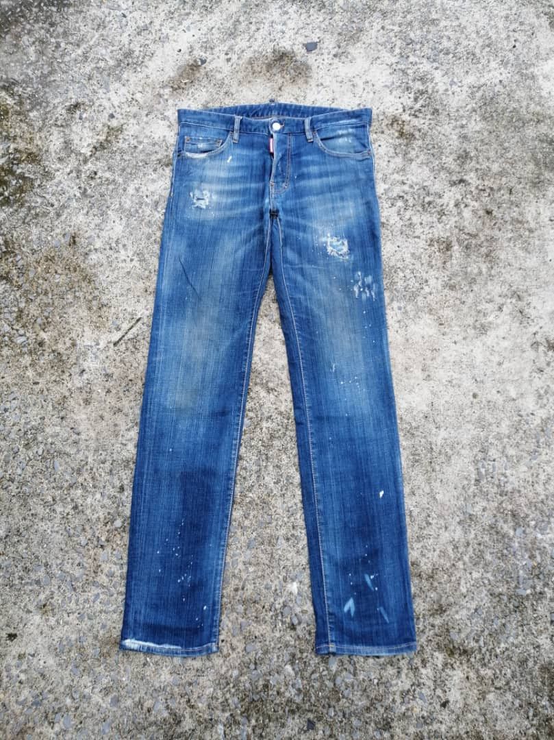 Dsquared2 Dsquared2 Blue J-Cotton Distressed Denim Jeans Size US 32 / EU 48 - 1 Thumbnail