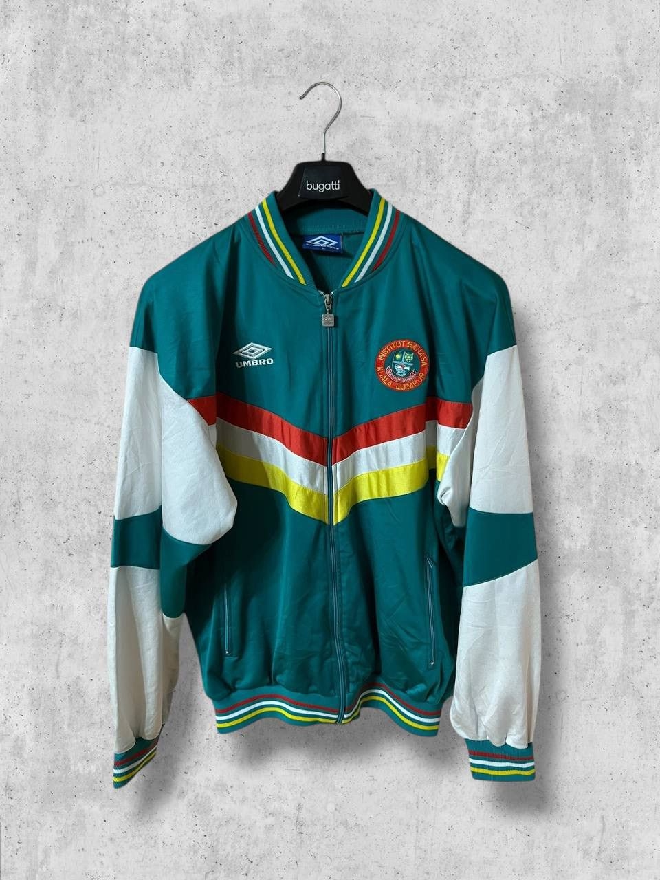 Umbro Umbro Brasil soccer KualaLumpur varsity bomber jacket vntg Size US L / EU 52-54 / 3 - 1 Thumbnail