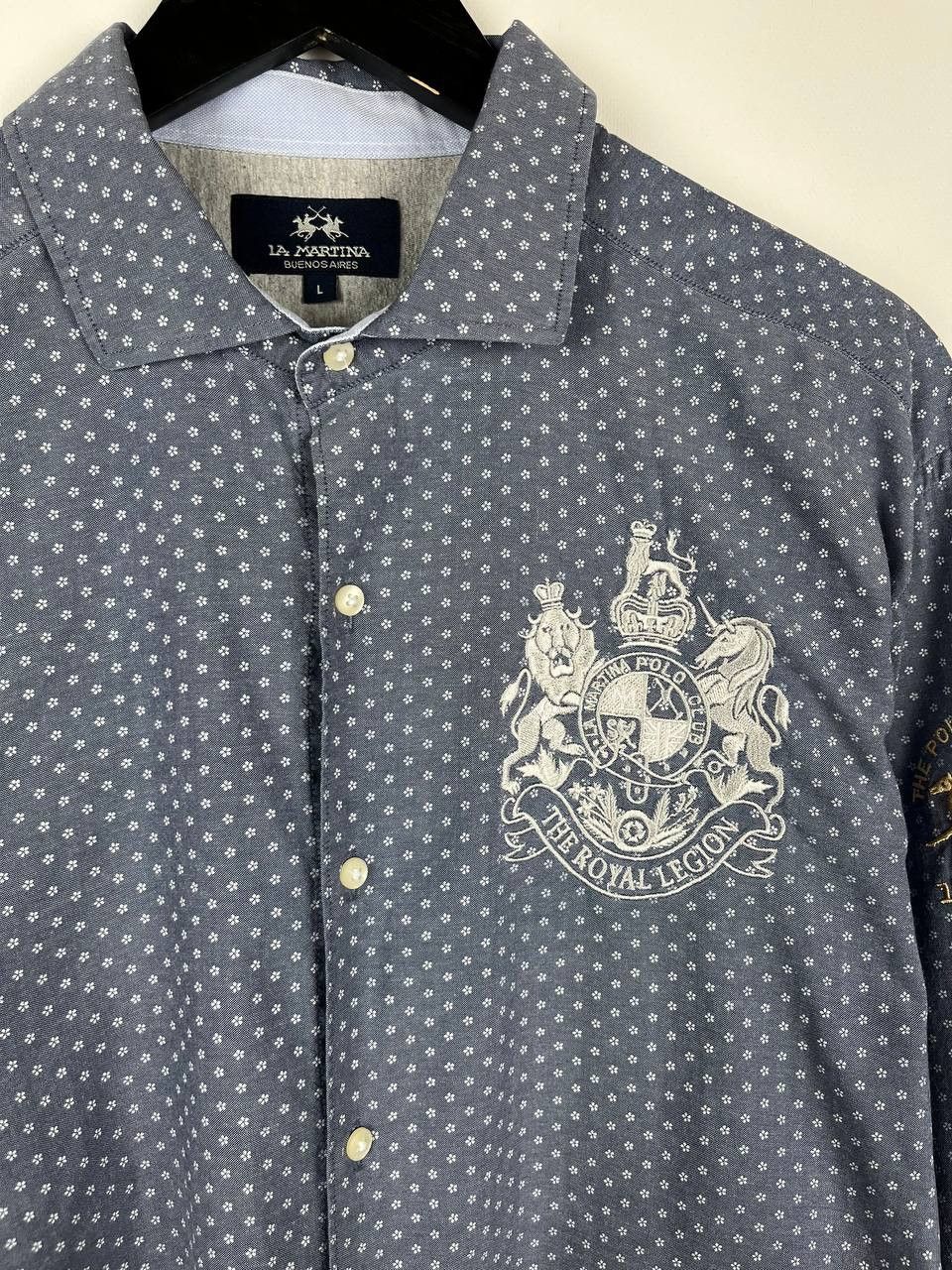 La Martina La Martina Mens Shirt Royal British Legion Crest Star Print Size US L / EU 52-54 / 3 - 6 Thumbnail