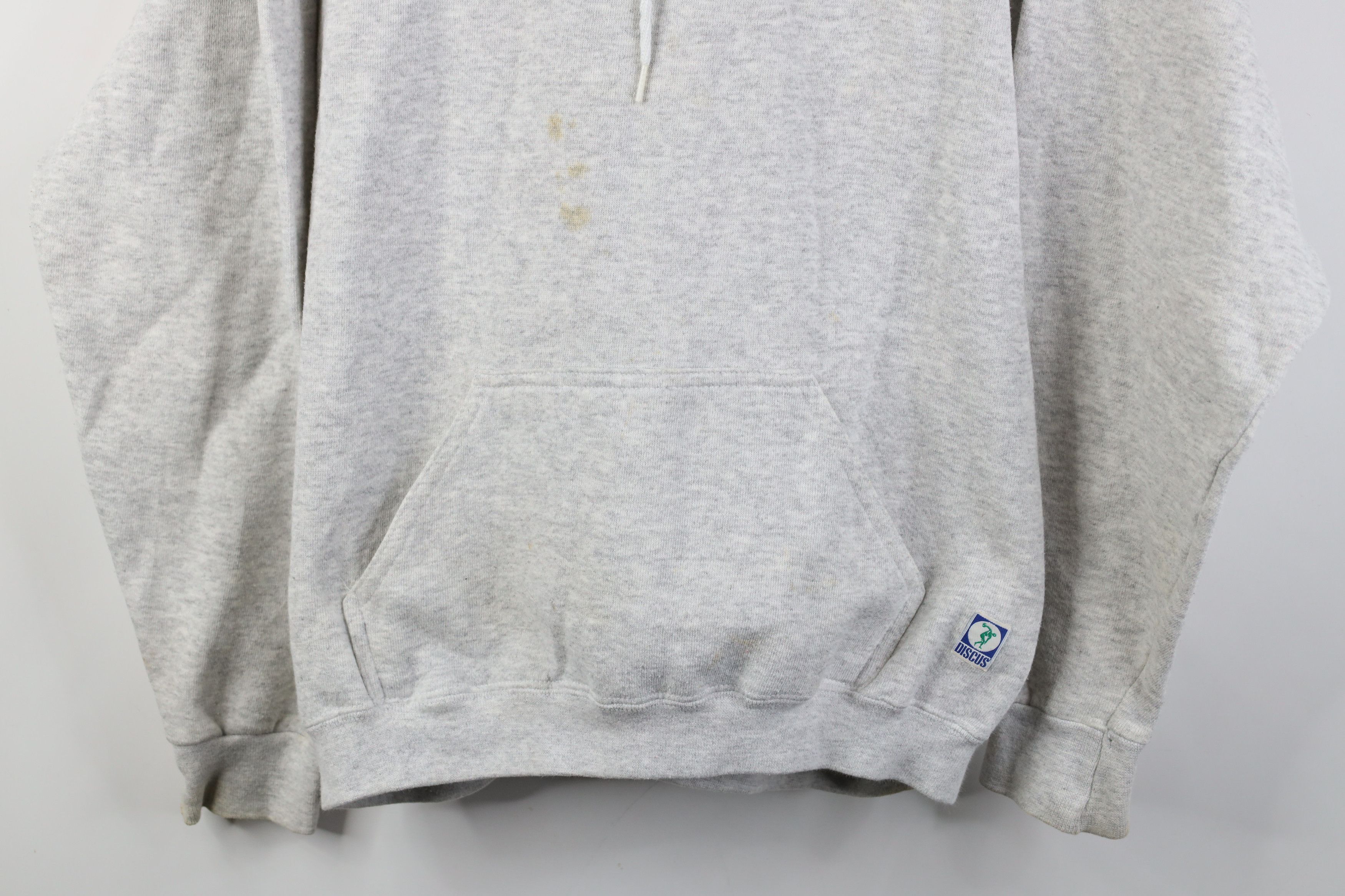Vintage Vintage 90s Streetwear Hoodie Sweatshirt Heather Gray USA Size US L / EU 52-54 / 3 - 3 Thumbnail