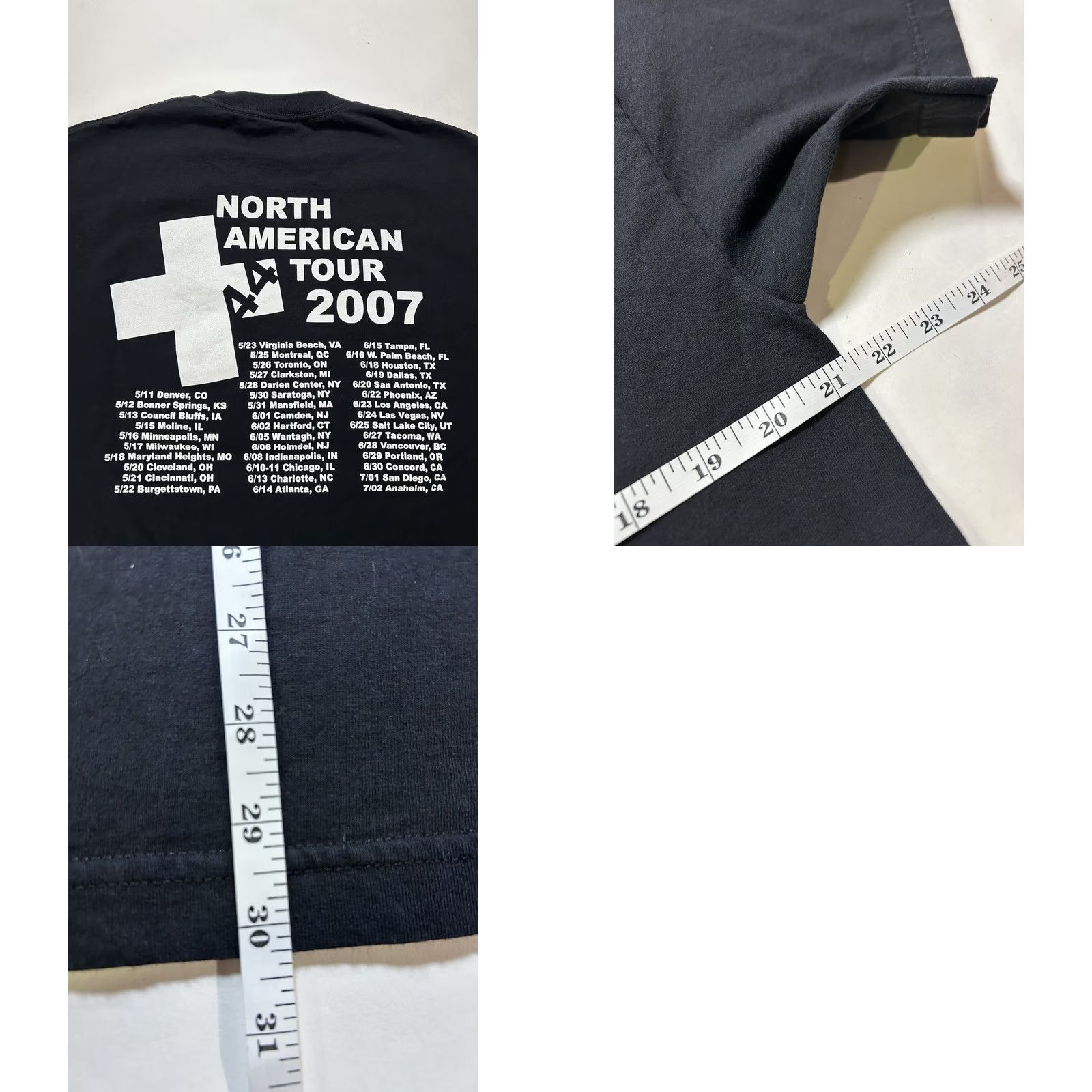 AAA VINTAGE +44 North American Tour 2007 Band Tee Large Mark Hoppus Travis Barker Shirt Adult Large Black 2007 Tour Band Mens Women Ladies Boys Girls Size US L / EU 52-54 / 3 - 9 Thumbnail