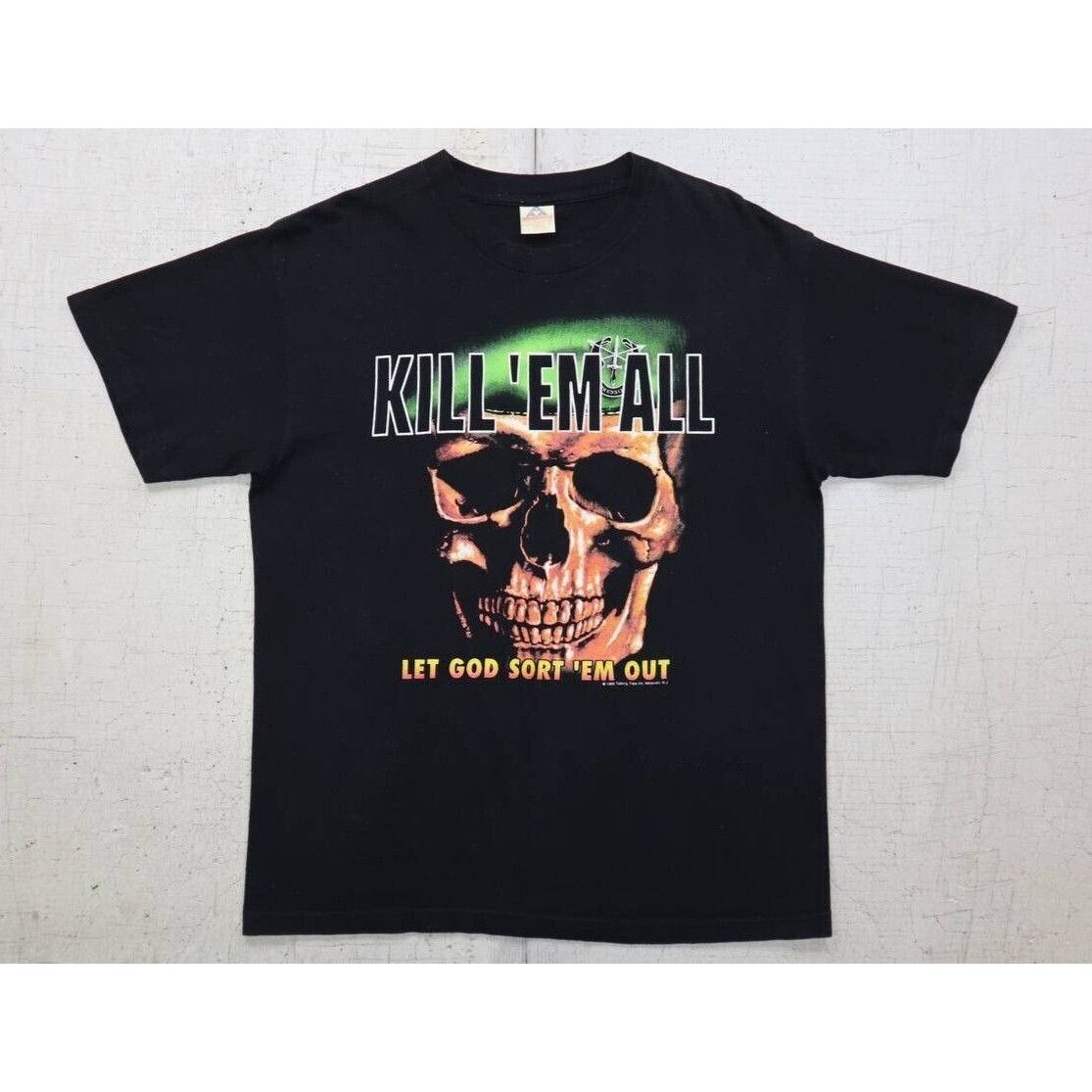 AAA VTG 90s Kill 'Em All Let God Sort 'Em Out T Shirt Sz L 1995 Size US L / EU 52-54 / 3 - 1 Thumbnail