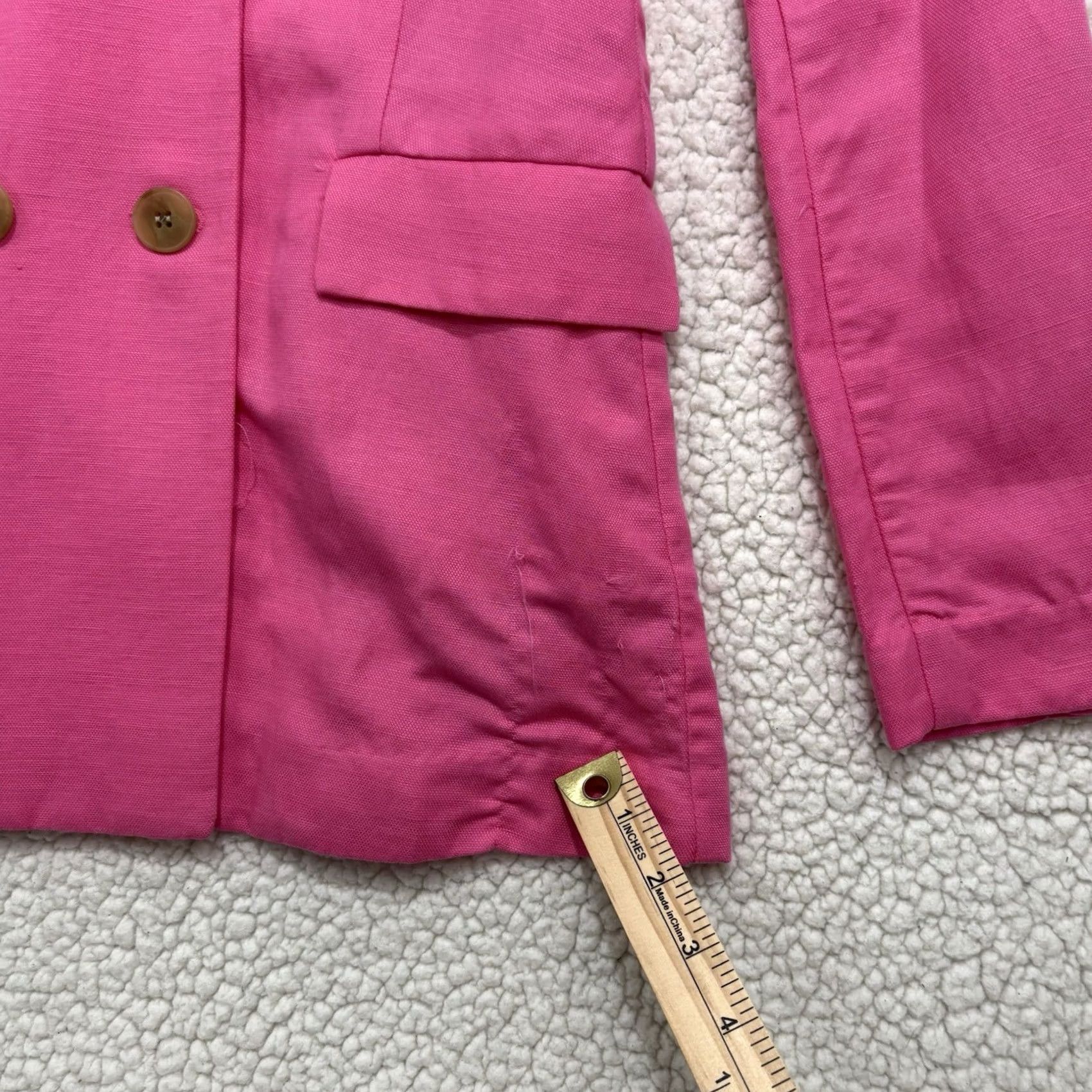 J.McLaughlin J. McLaughlin Pink Linen Blend Suit Set Blazer Pants Womens 2/4 Vintage NWT Size 26" / US 2 / IT 38 - 6 Thumbnail