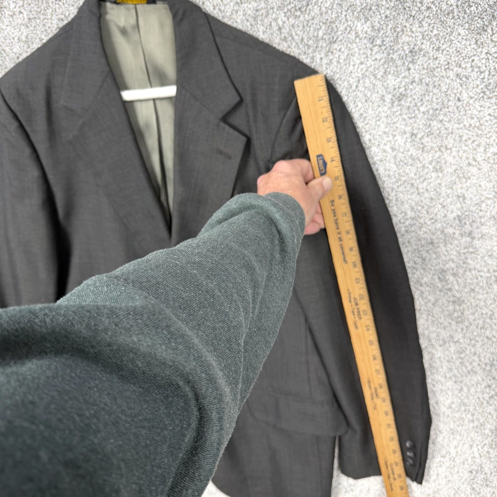 Vintage VINTAGE South Oak 2 Piece Suit Men's 43R Regular Dark Gray 37x29 Business Formal Notch Lapel 2 Button Vintage 80s-90s Size 46R - 4 Thumbnail