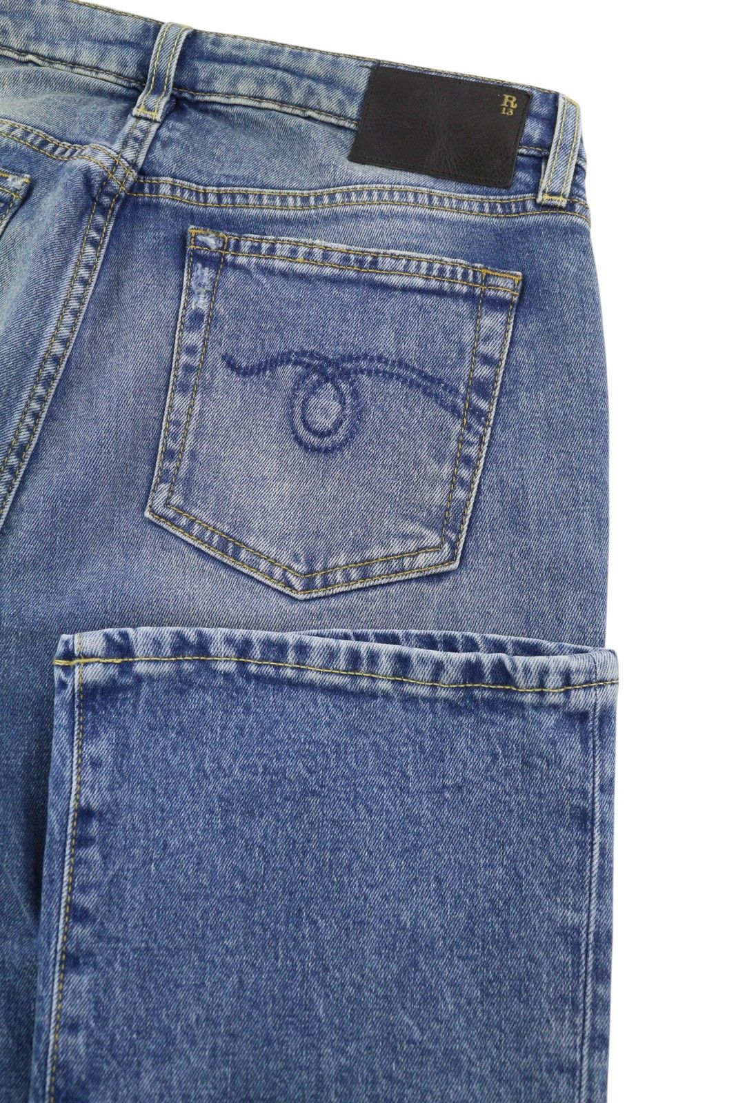 R13 KICK 29 Jasper Stretch Ankle Washed Faded Blue 85434 Size 29" - 6 Thumbnail